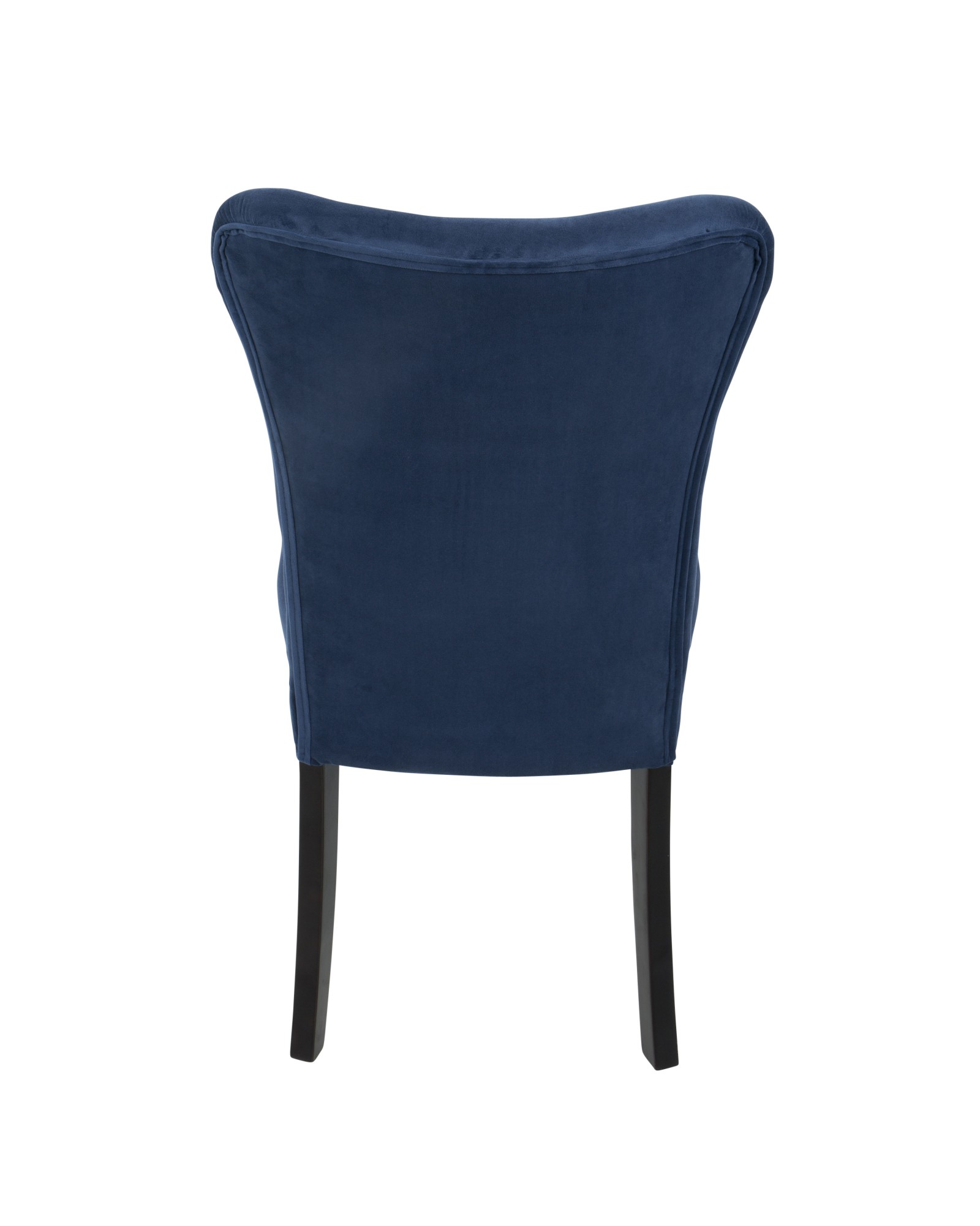 Olivia Contemporary Dining Chair in Espresso Wood and Navy Blue Velvet - Set of 2