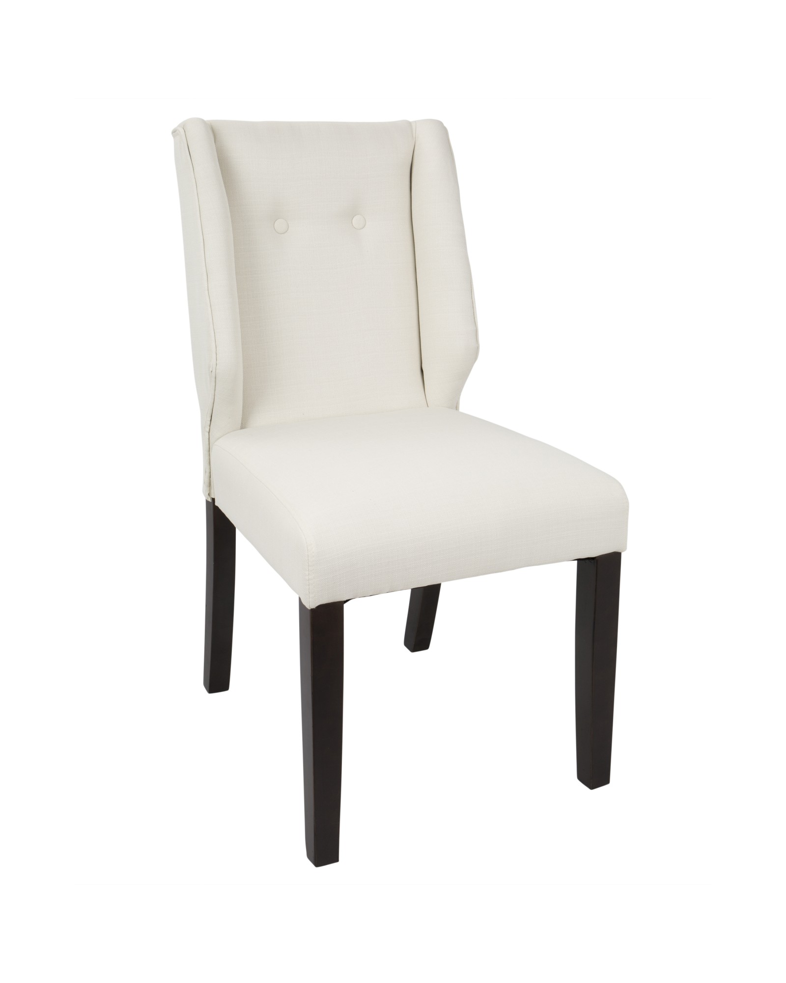 Rosario Contemporary Dining Chair in Walnut and Cream - Set of 2