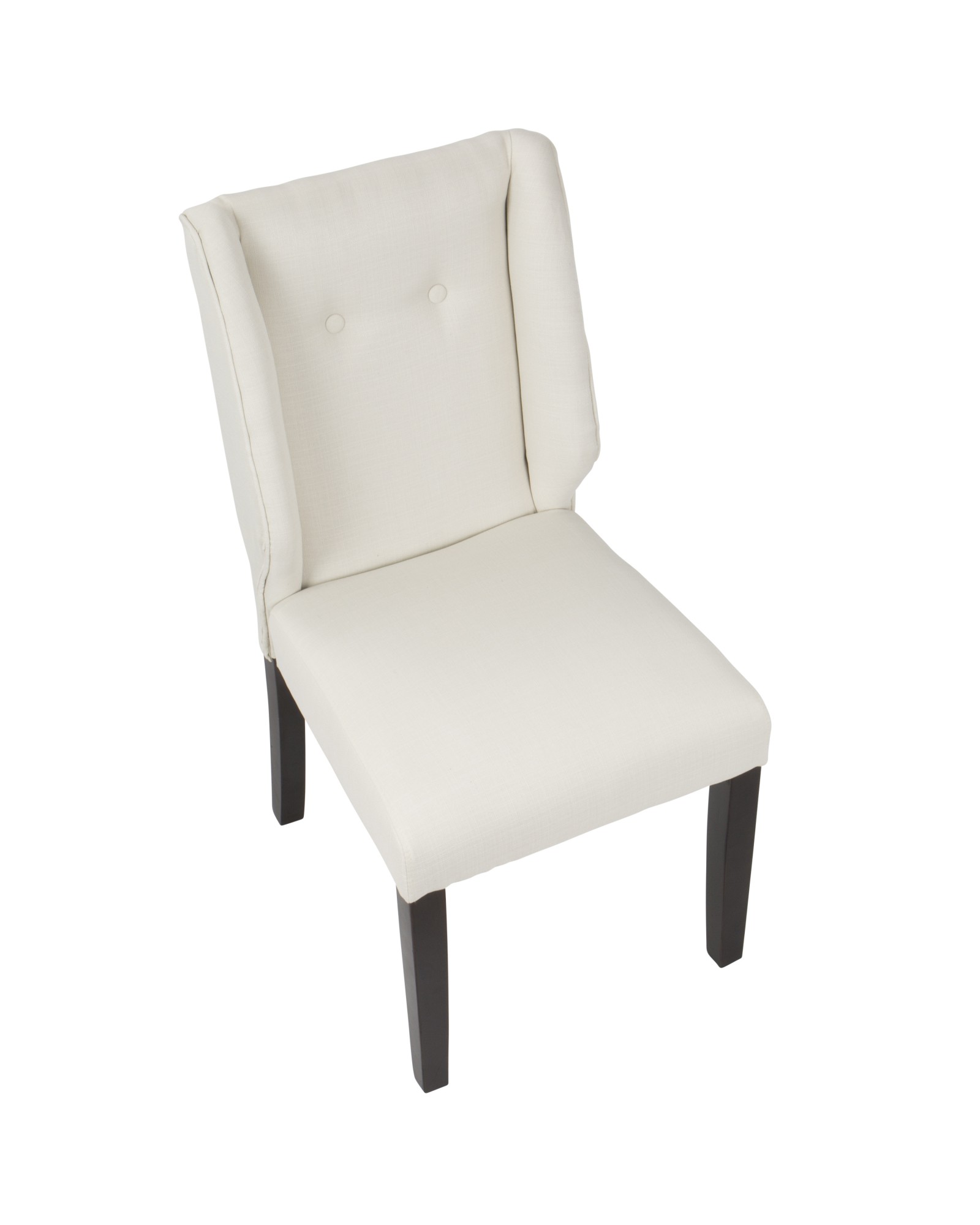 Rosario Contemporary Dining Chair in Walnut and Cream - Set of 2