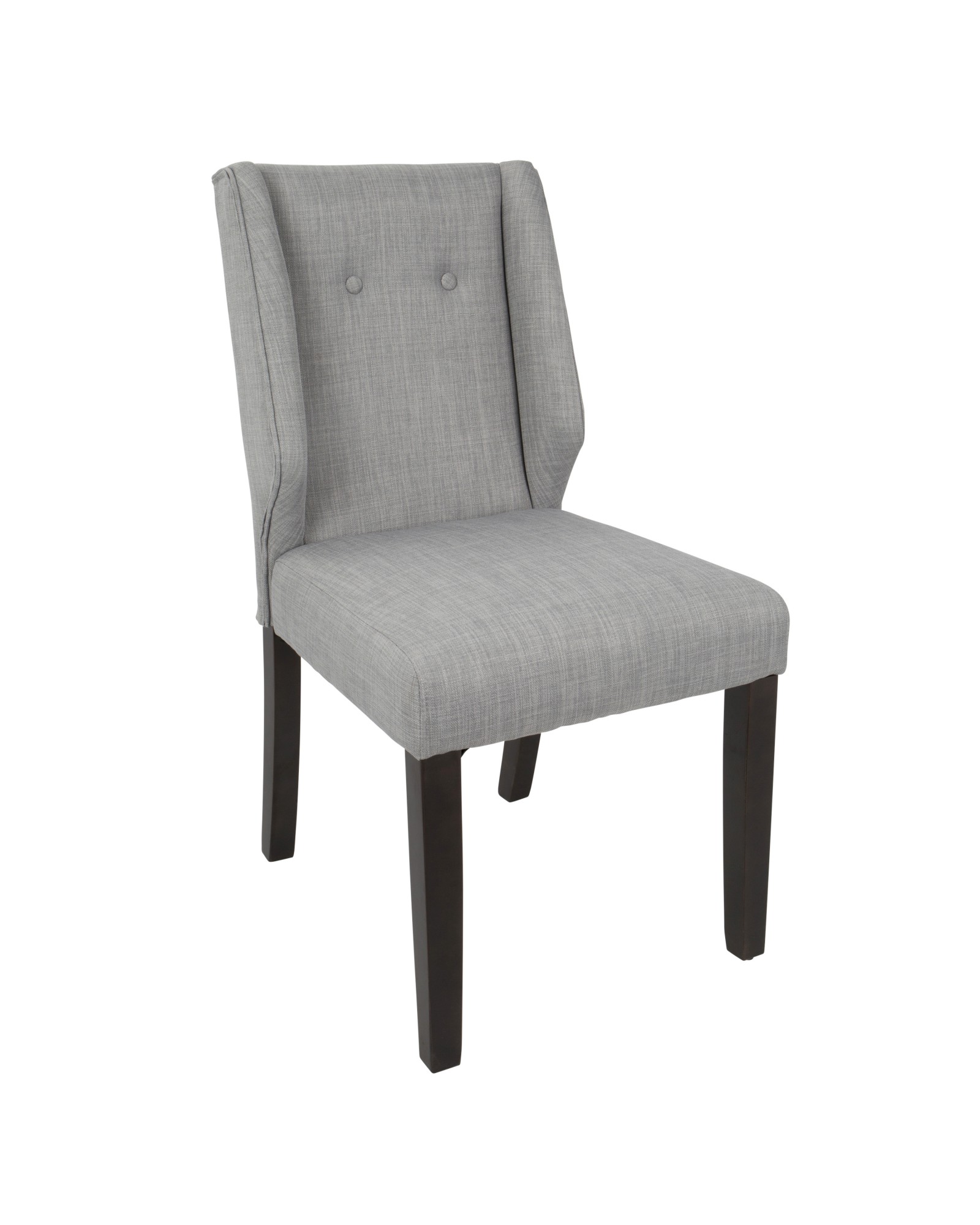 Rosario Contemporary Dining Chair in Walnut and Light Grey - Set of 2