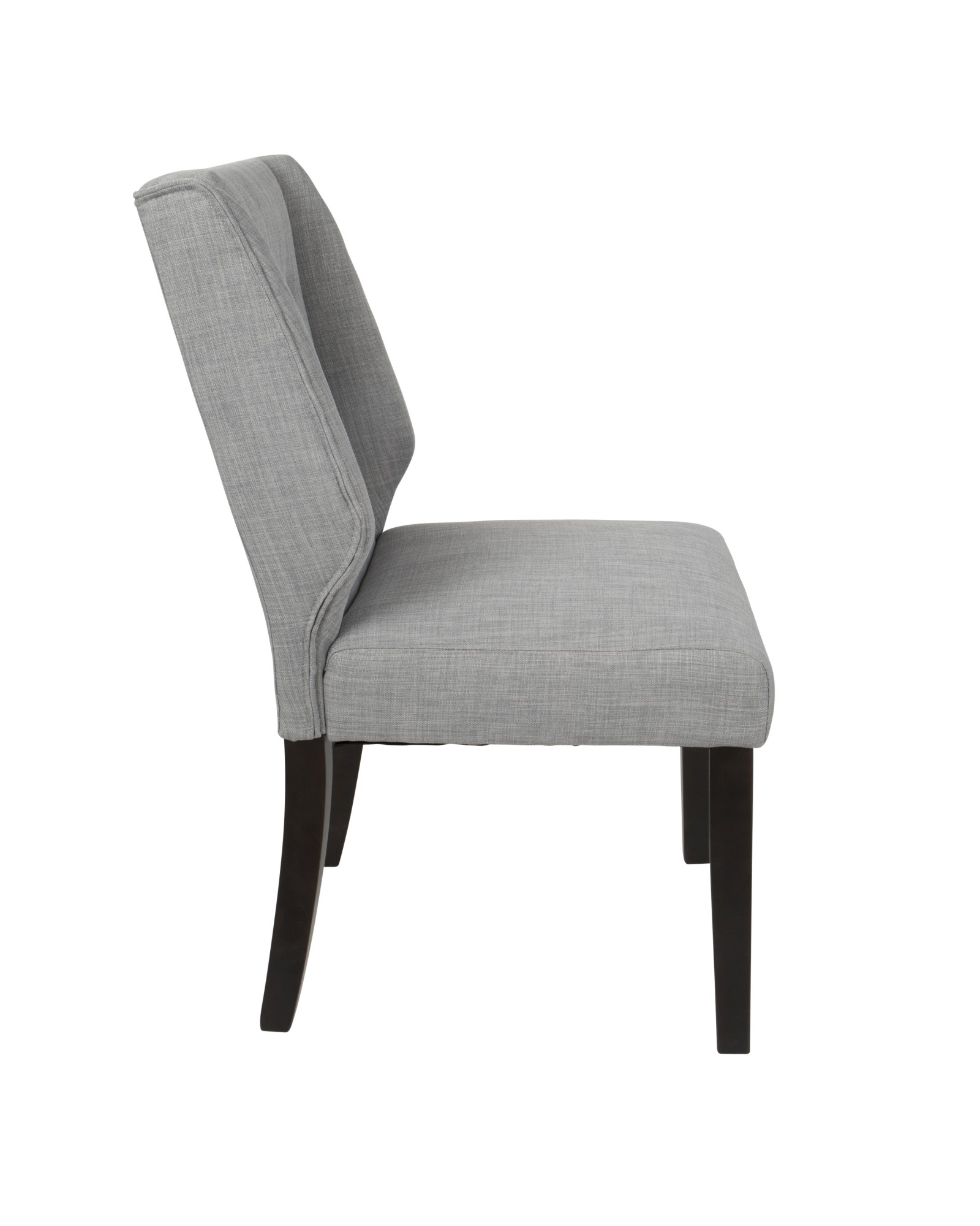 Rosario Contemporary Dining Chair in Walnut and Light Grey - Set of 2