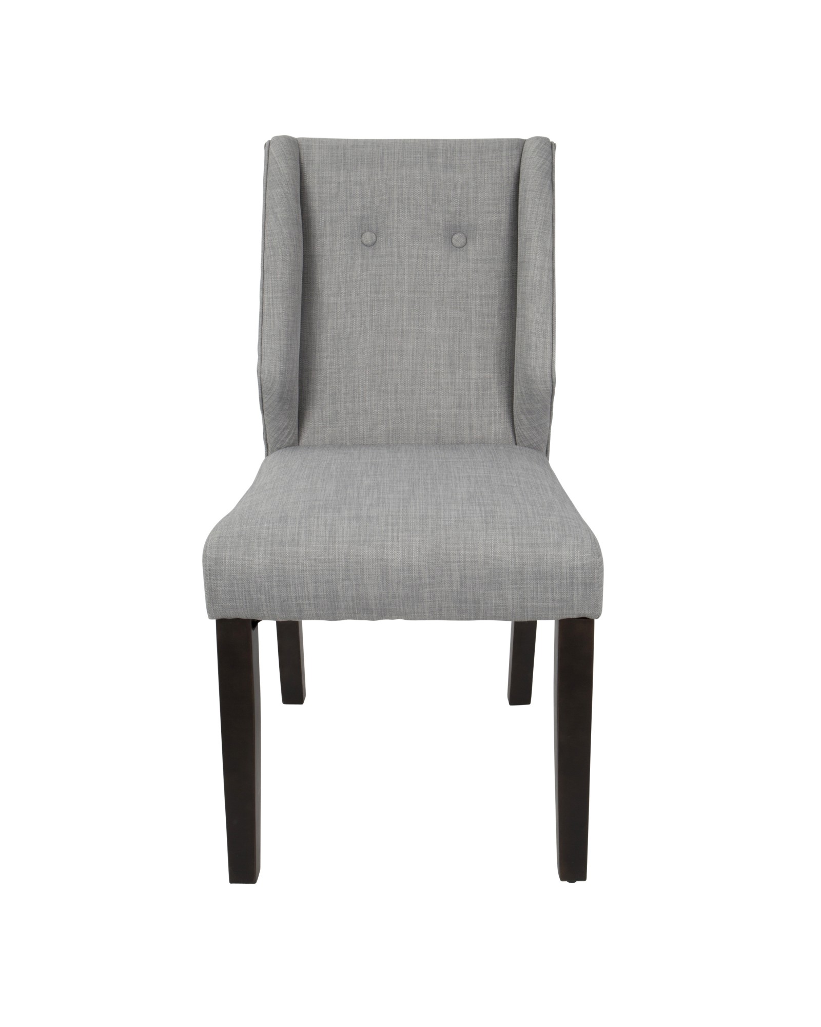 Rosario Contemporary Dining Chair in Walnut and Light Grey - Set of 2