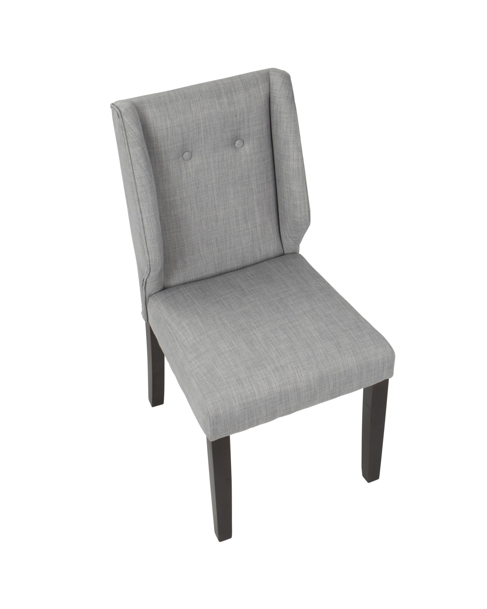 Rosario Contemporary Dining Chair in Walnut and Light Grey - Set of 2