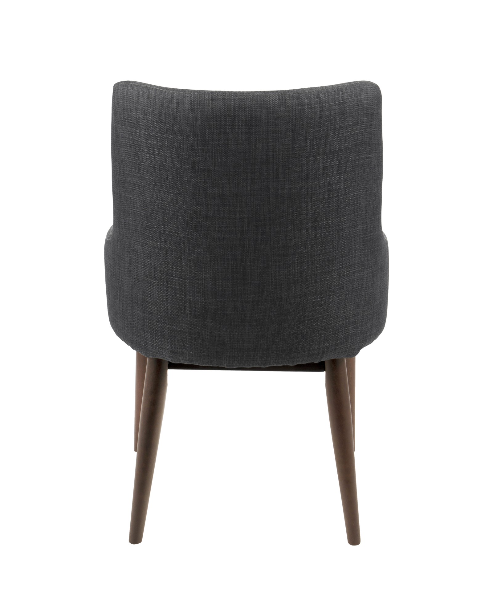 Santiago Mid-Century Modern Dining/Accent Chair in Walnut with Charcoal Fabric - Set of 2