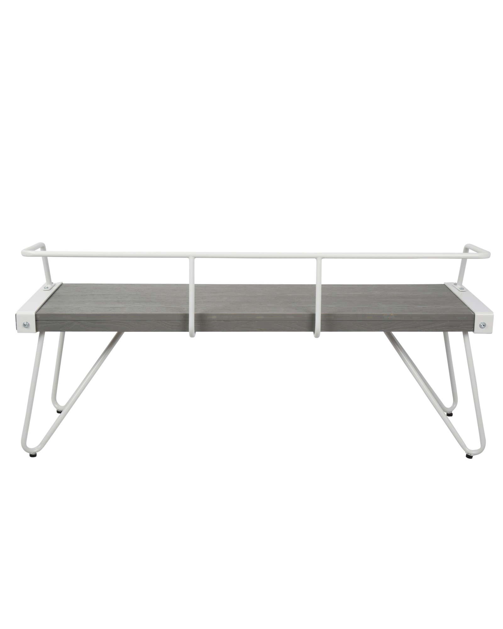 Stefani Industrial Bench in White and Grey