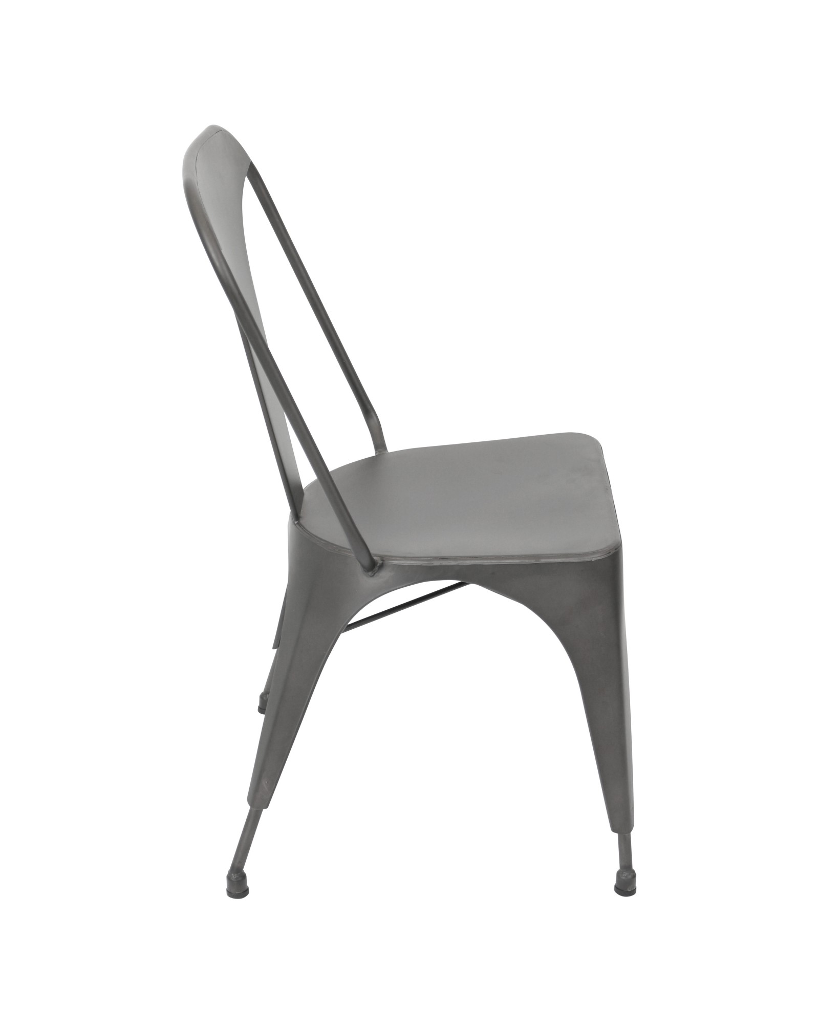 Austin Industrial Dining Chair in Matte Grey - Set of 2