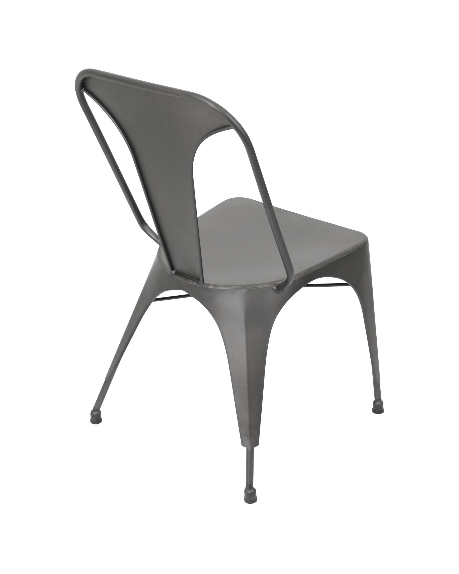 Austin Industrial Dining Chair in Matte Grey - Set of 2