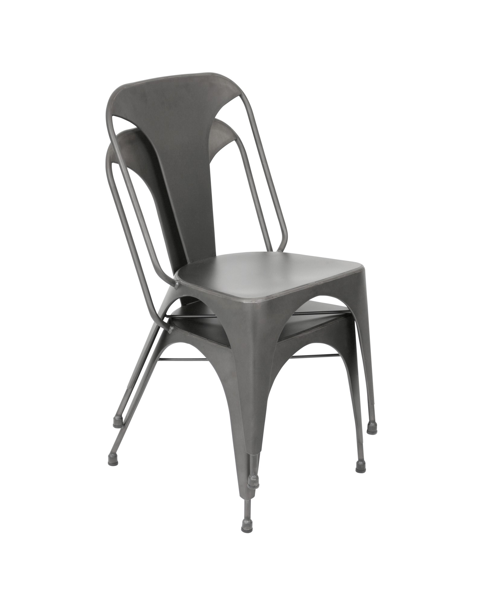 Austin Industrial Dining Chair in Matte Grey - Set of 2