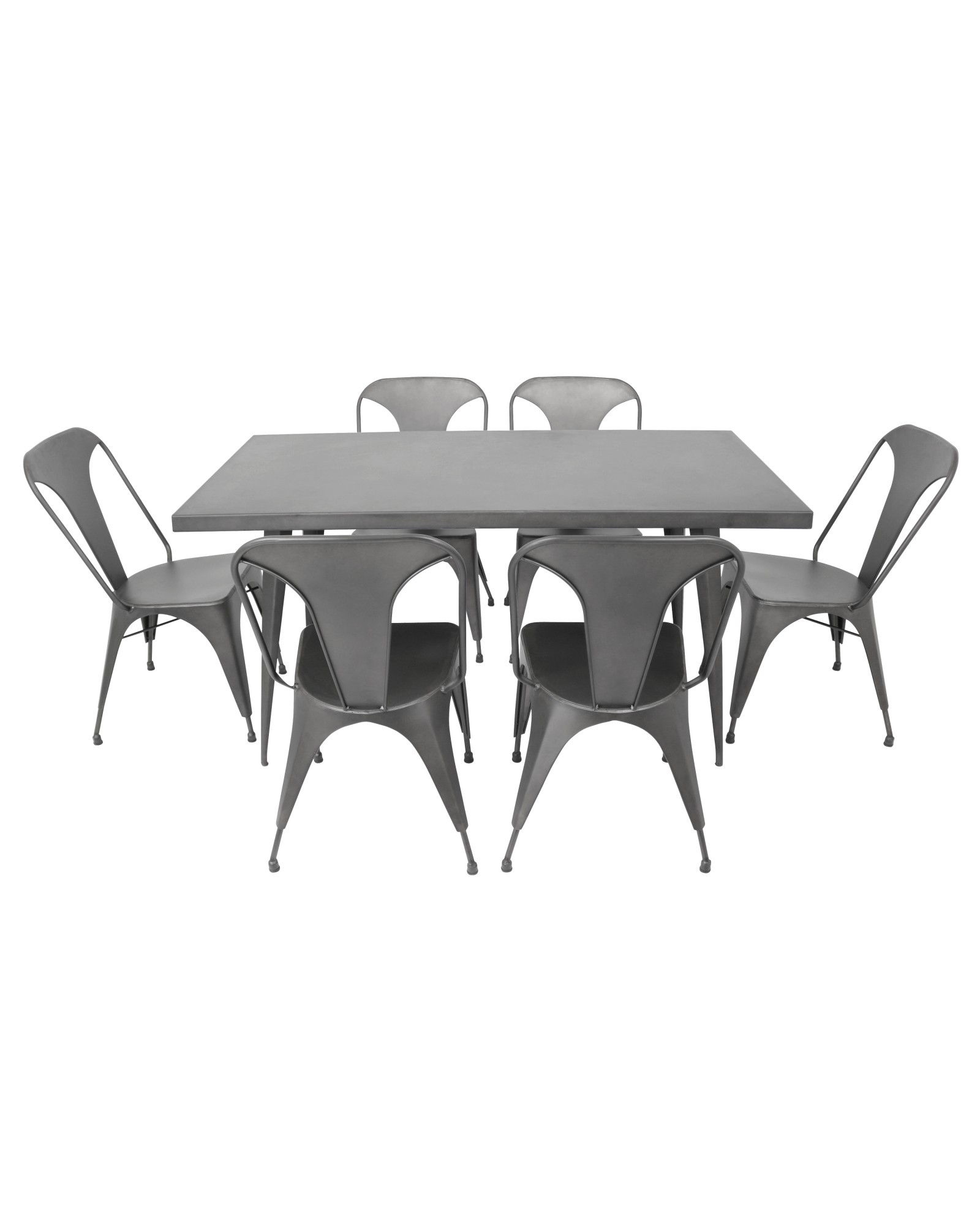 Austin Industrial Dining Chair in Matte Grey - Set of 2