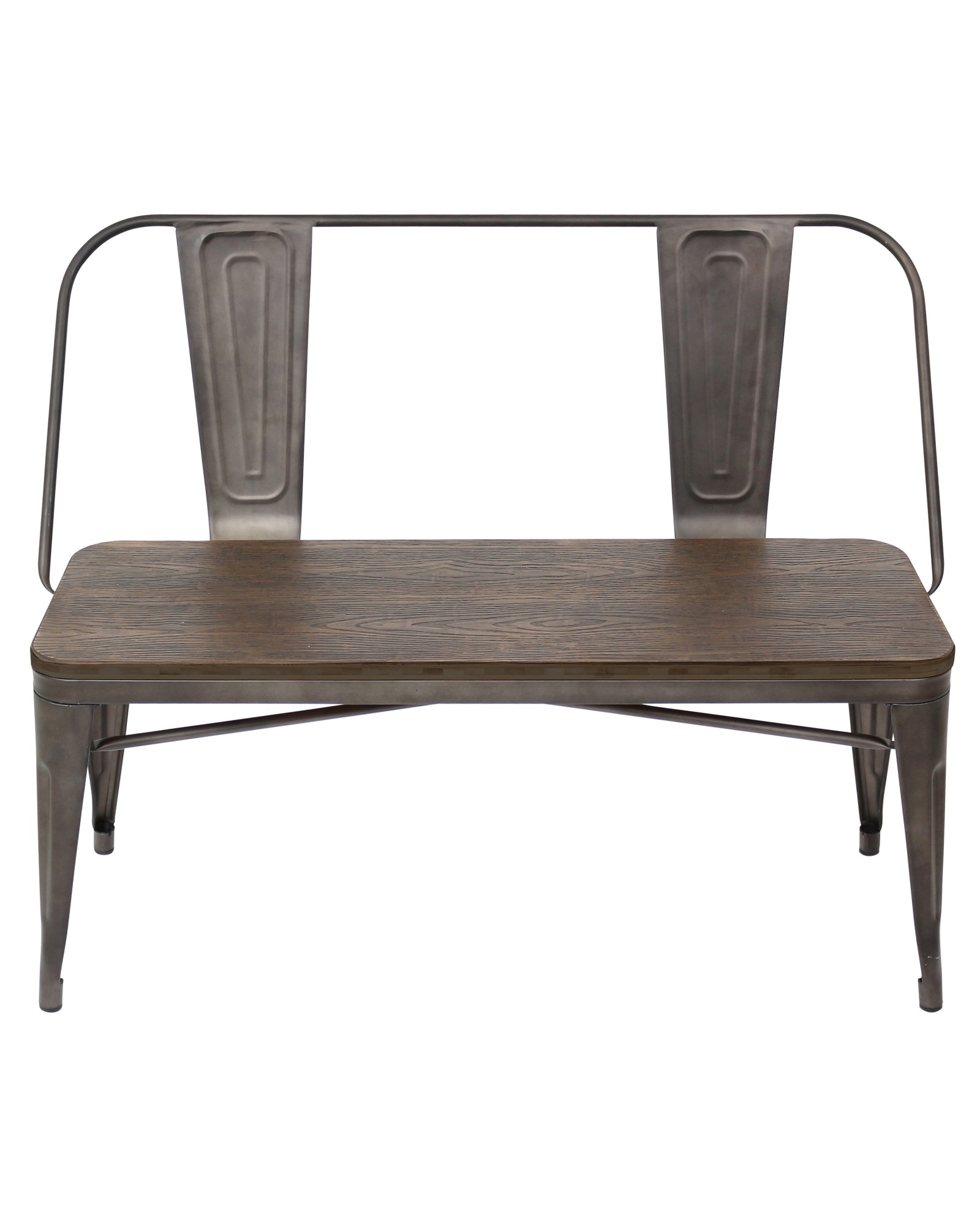 Oregon Industrial-Farmhouse Bench in Antique and Espresso