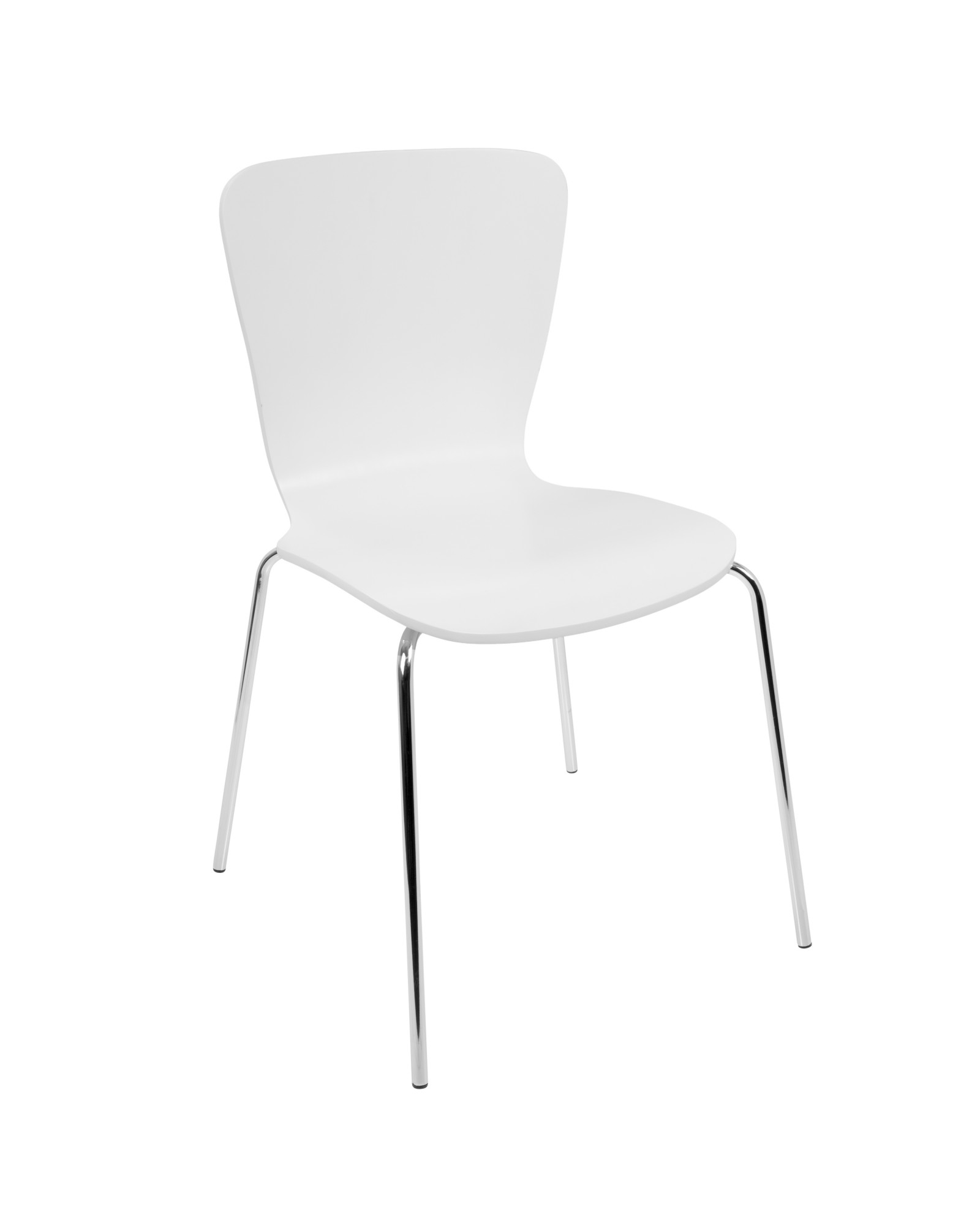 Woodstacker Contemporary Dining Chairs in White -Set of 4