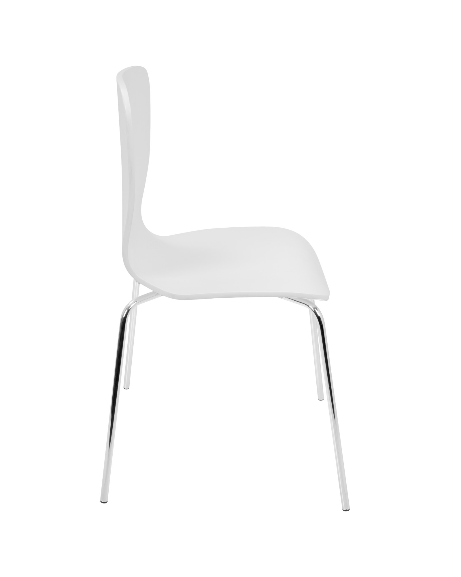 Woodstacker Contemporary Dining Chairs in White -Set of 4