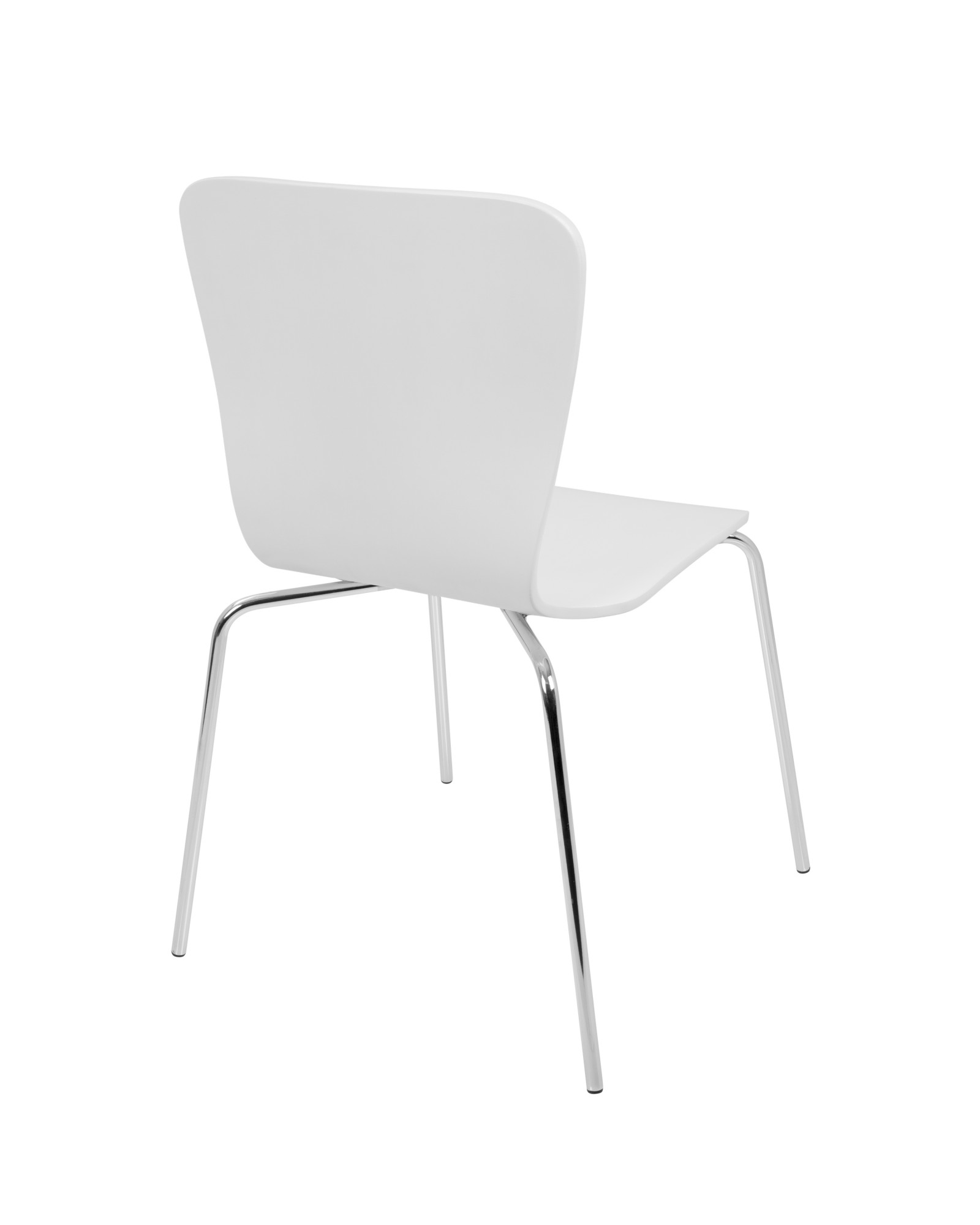 Woodstacker Contemporary Dining Chairs in White -Set of 4