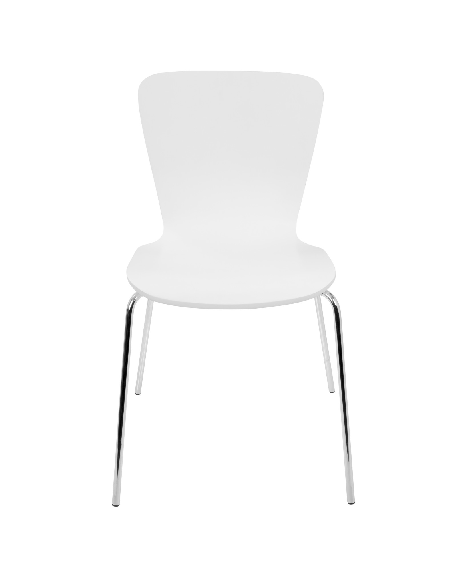 Woodstacker Contemporary Dining Chairs in White -Set of 4