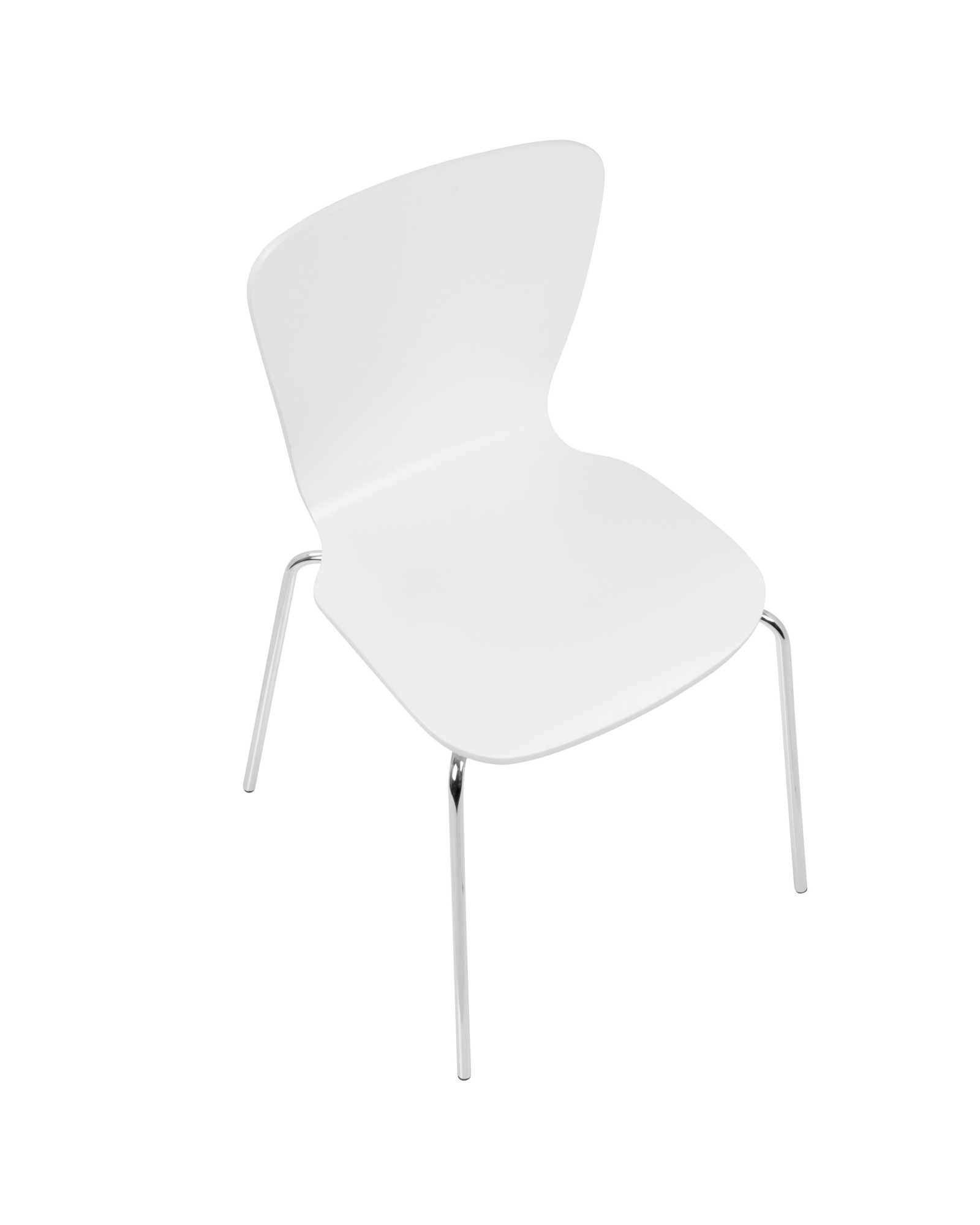 Woodstacker Contemporary Dining Chairs in White -Set of 4