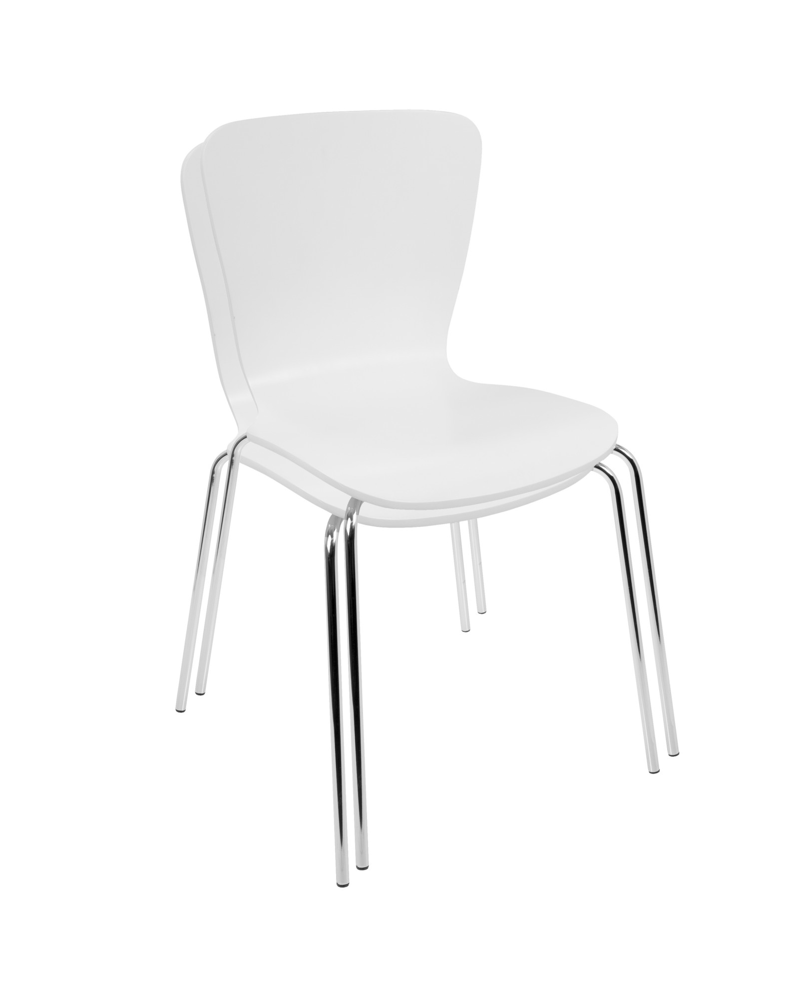 Woodstacker Contemporary Dining Chairs in White -Set of 4