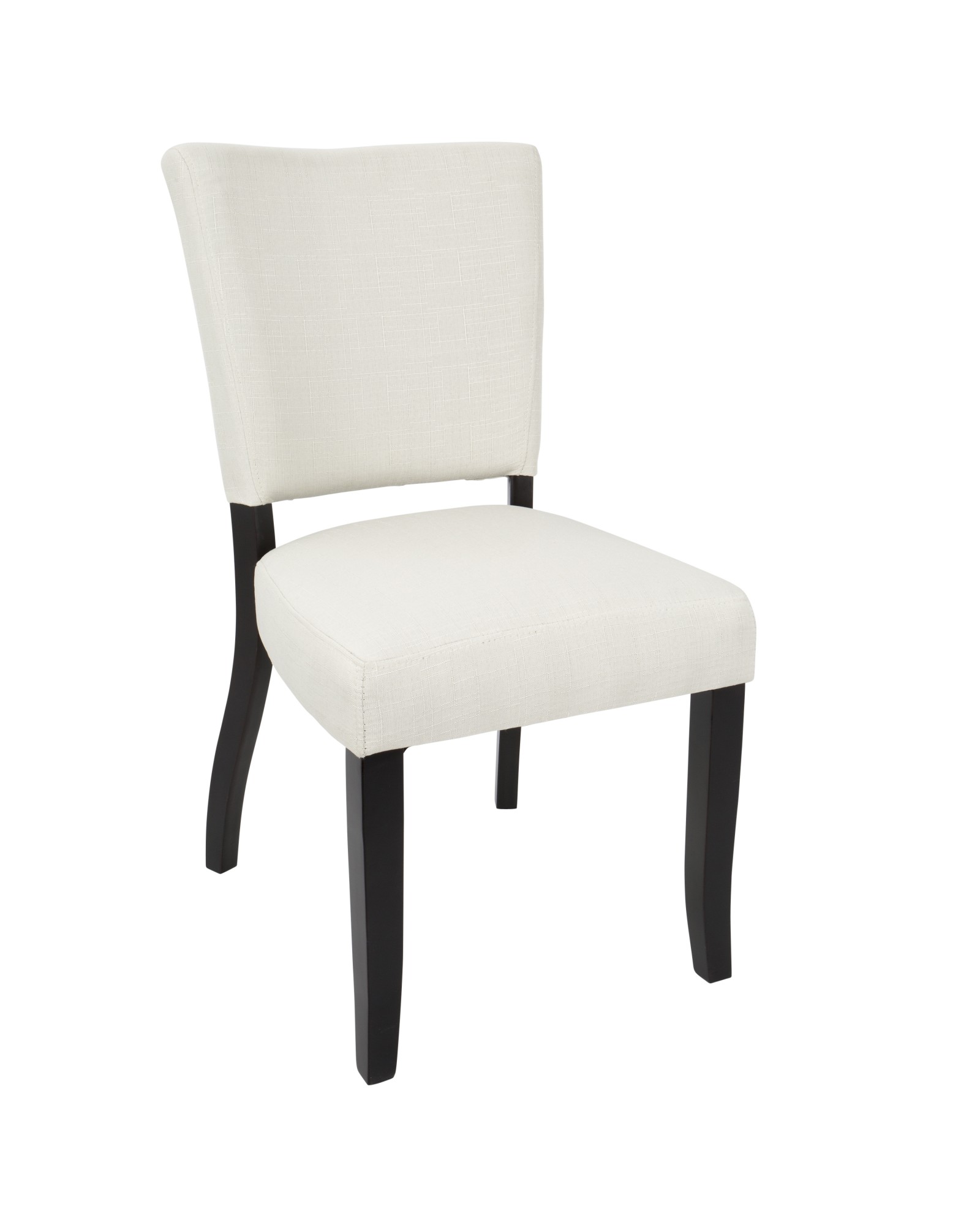 Vida Contemporary Dining Chair with Nailhead Trim in Espresso and Cream - Set of 2