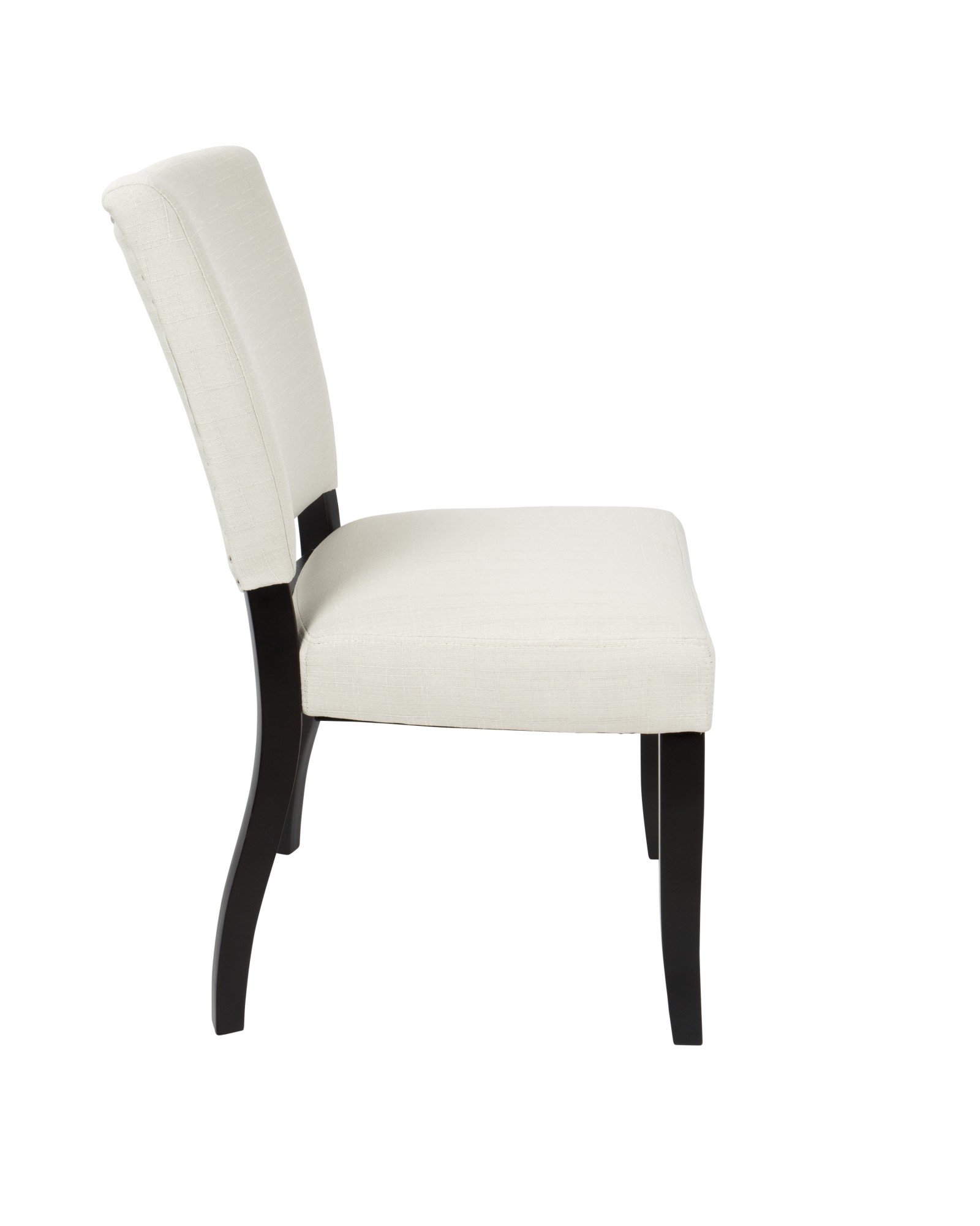 Vida Contemporary Dining Chair with Nailhead Trim in Espresso and Cream - Set of 2