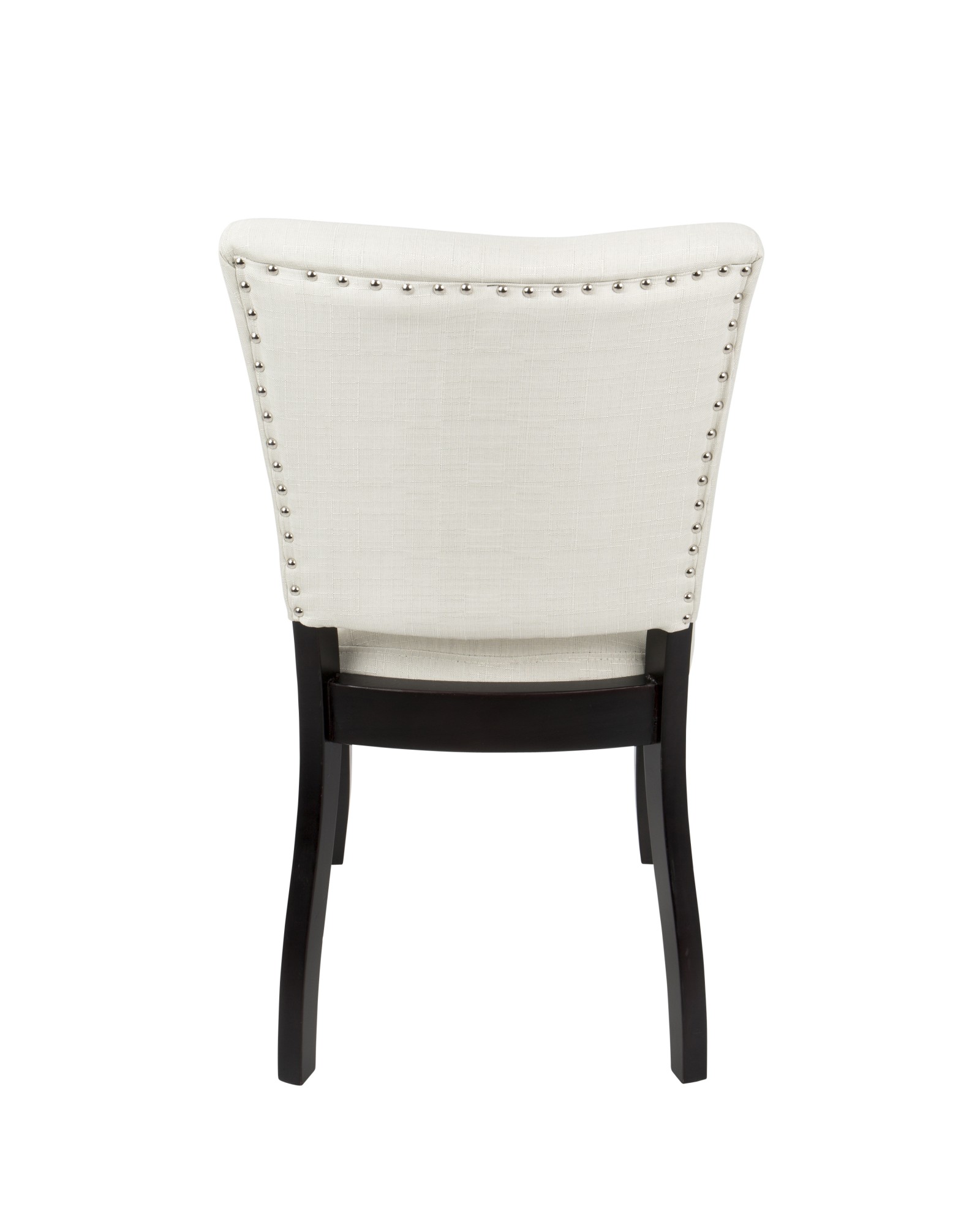 Vida Contemporary Dining Chair with Nailhead Trim in Espresso and Cream - Set of 2