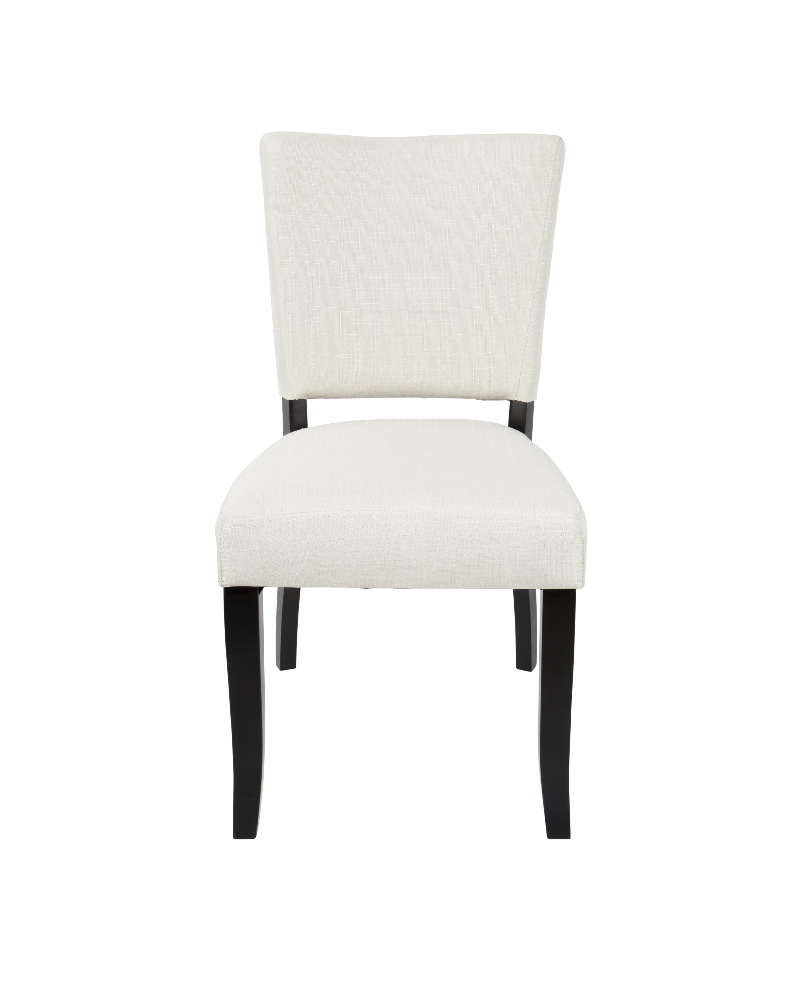 Vida Contemporary Dining Chair with Nailhead Trim in Espresso and Cream - Set of 2
