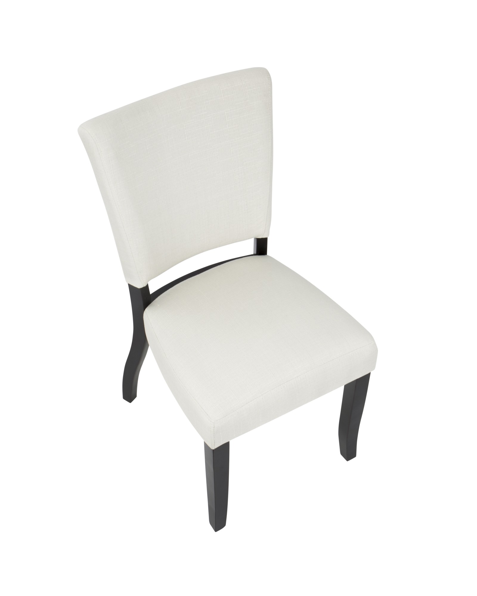 Vida Contemporary Dining Chair with Nailhead Trim in Espresso and Cream - Set of 2