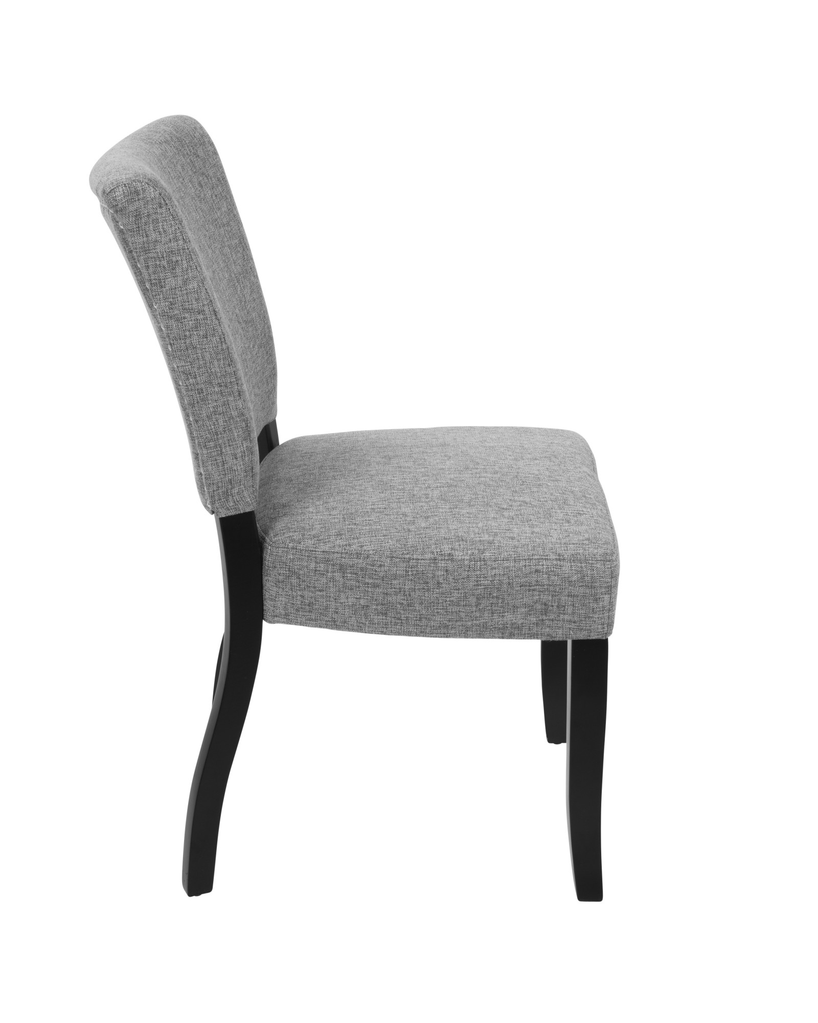 Vida Contemporary Dining Chair with Nailhead Trim in Espresso and Light Grey - Set of 2