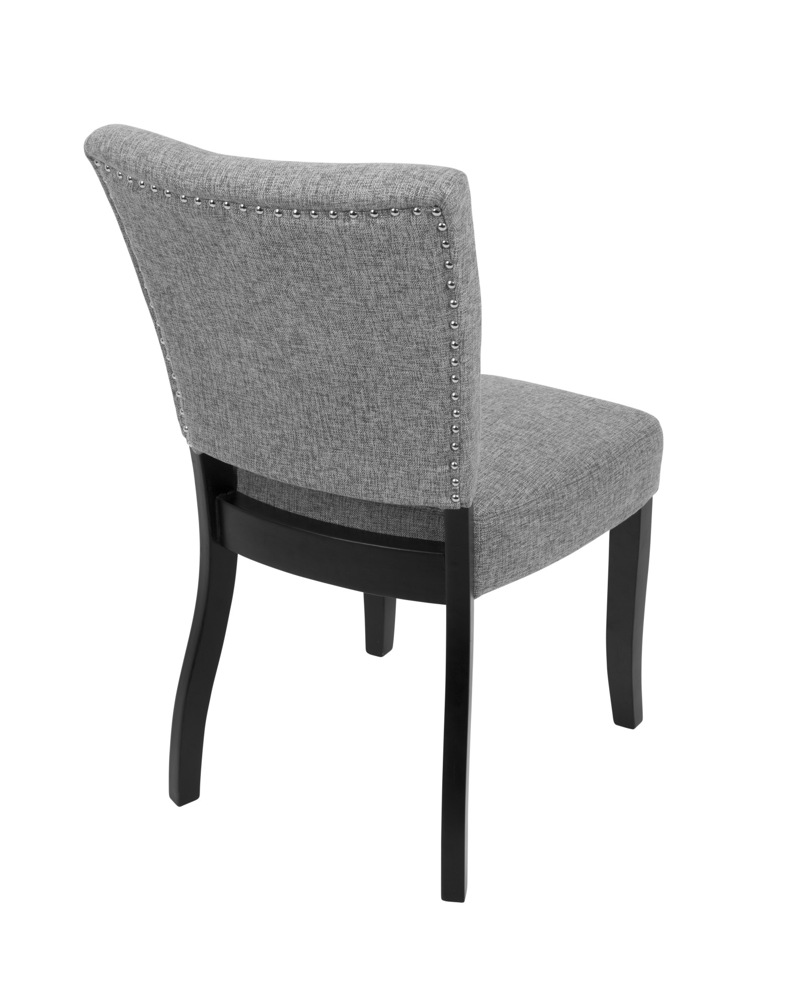 Vida Contemporary Dining Chair with Nailhead Trim in Espresso and Light Grey - Set of 2
