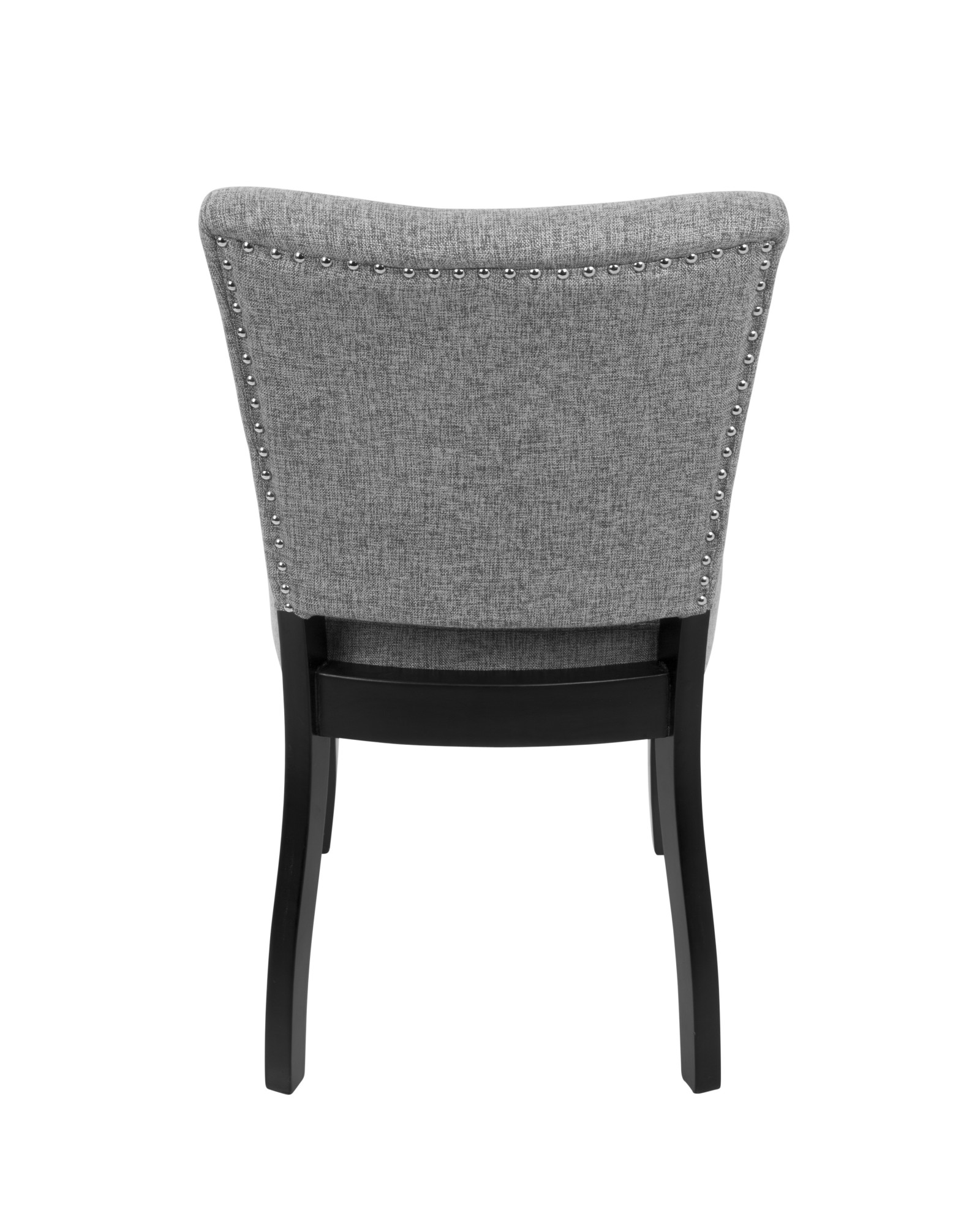 Vida Contemporary Dining Chair with Nailhead Trim in Espresso and Light Grey - Set of 2