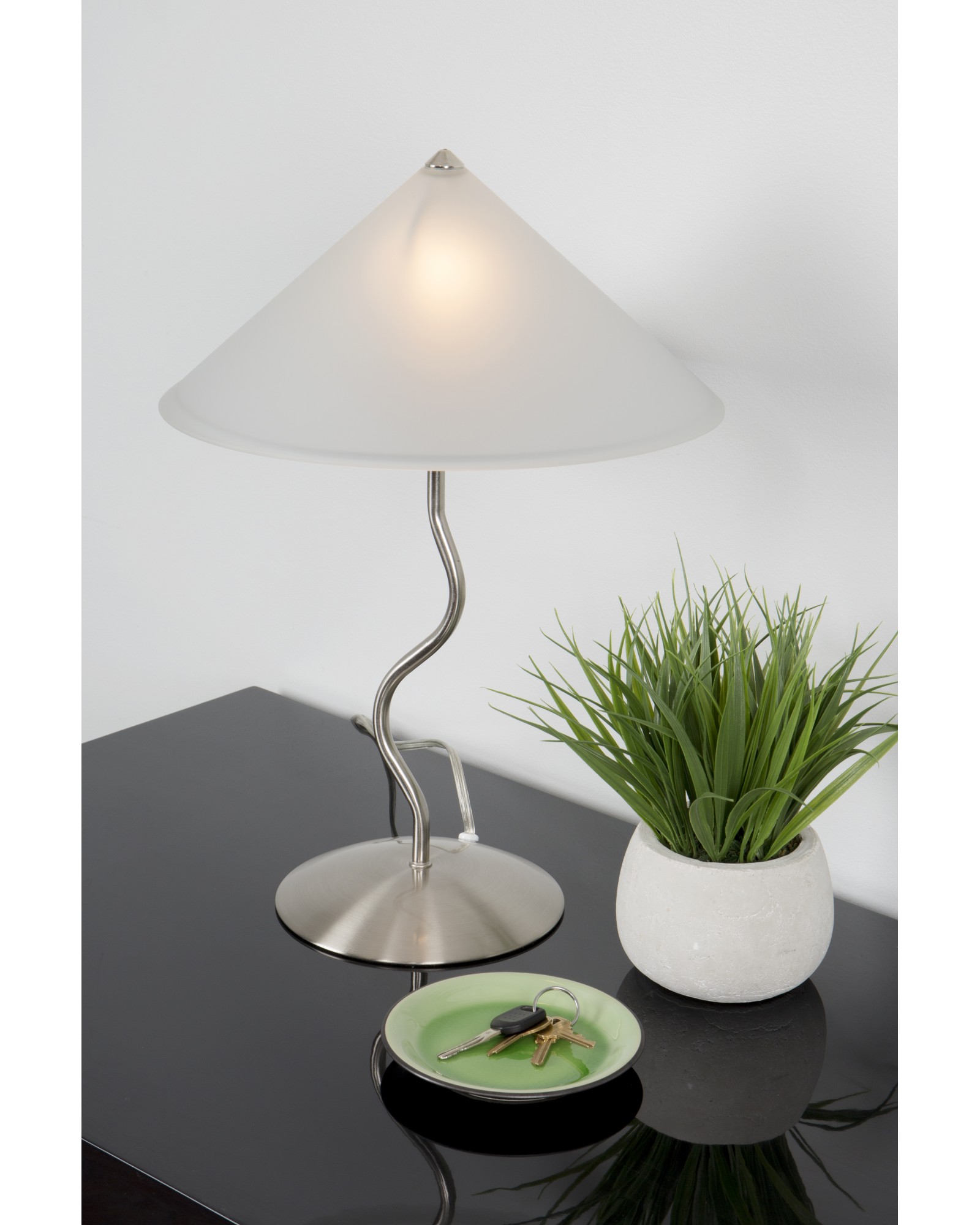 Doe Li Contemporary Desk Lamp with Brushed Satin Finish