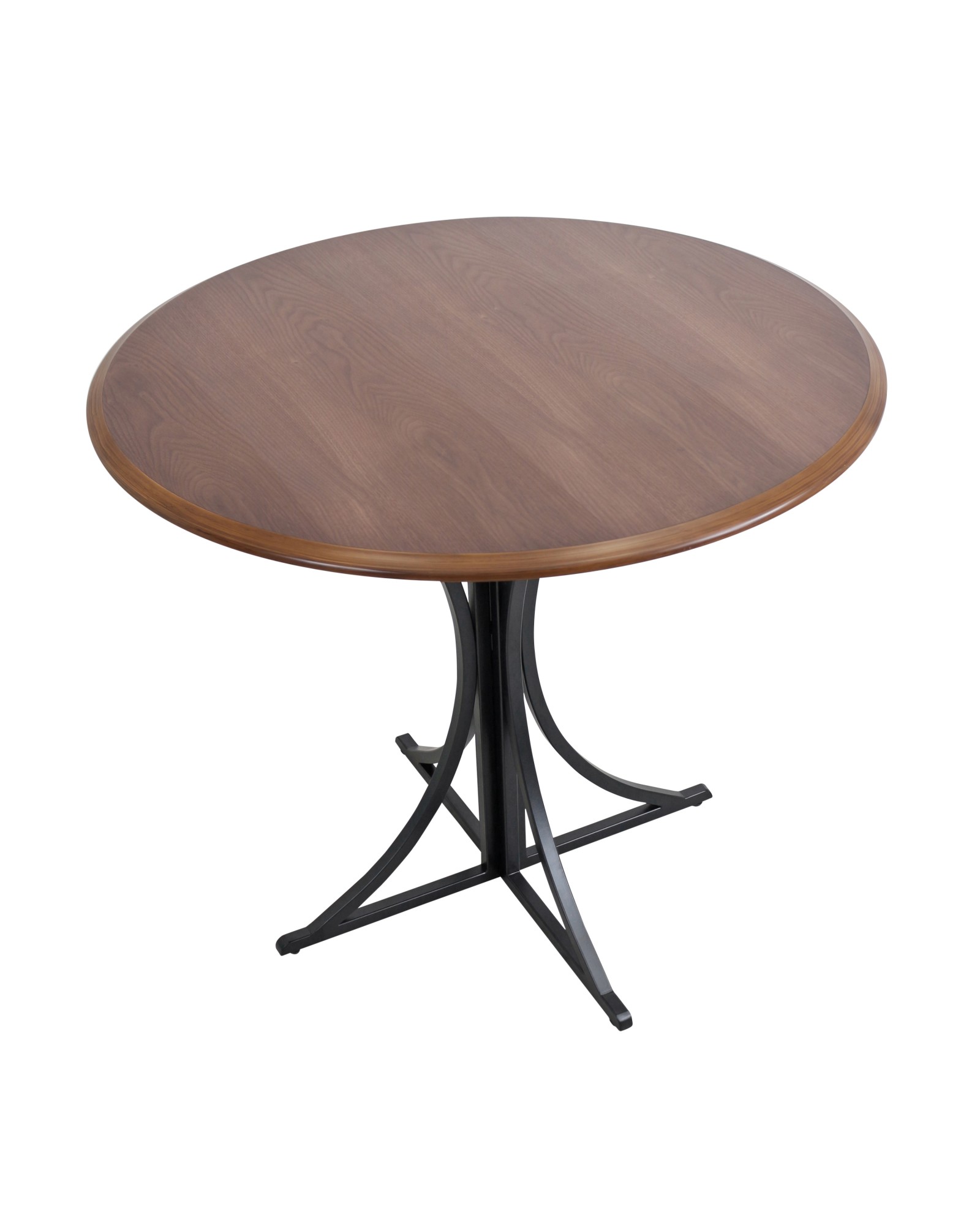 Boro Contemporary Dining Table in Walnut and Black