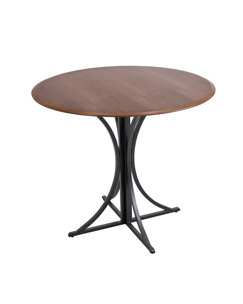 Boro Contemporary Dining Table in Walnut and Black