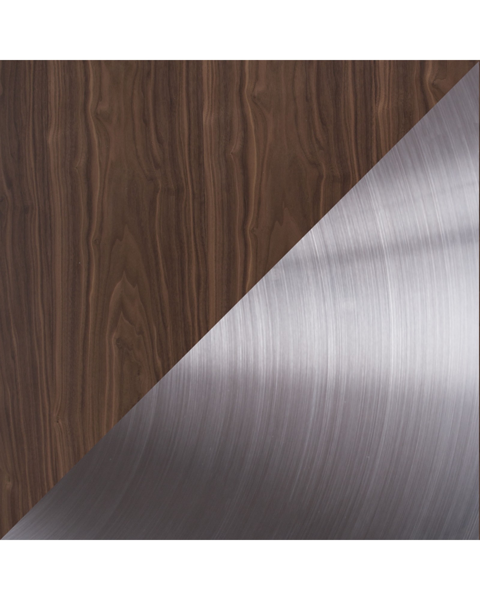 Dillon Mid-Century Modern Dining Table in Walnut and Stainless Steel