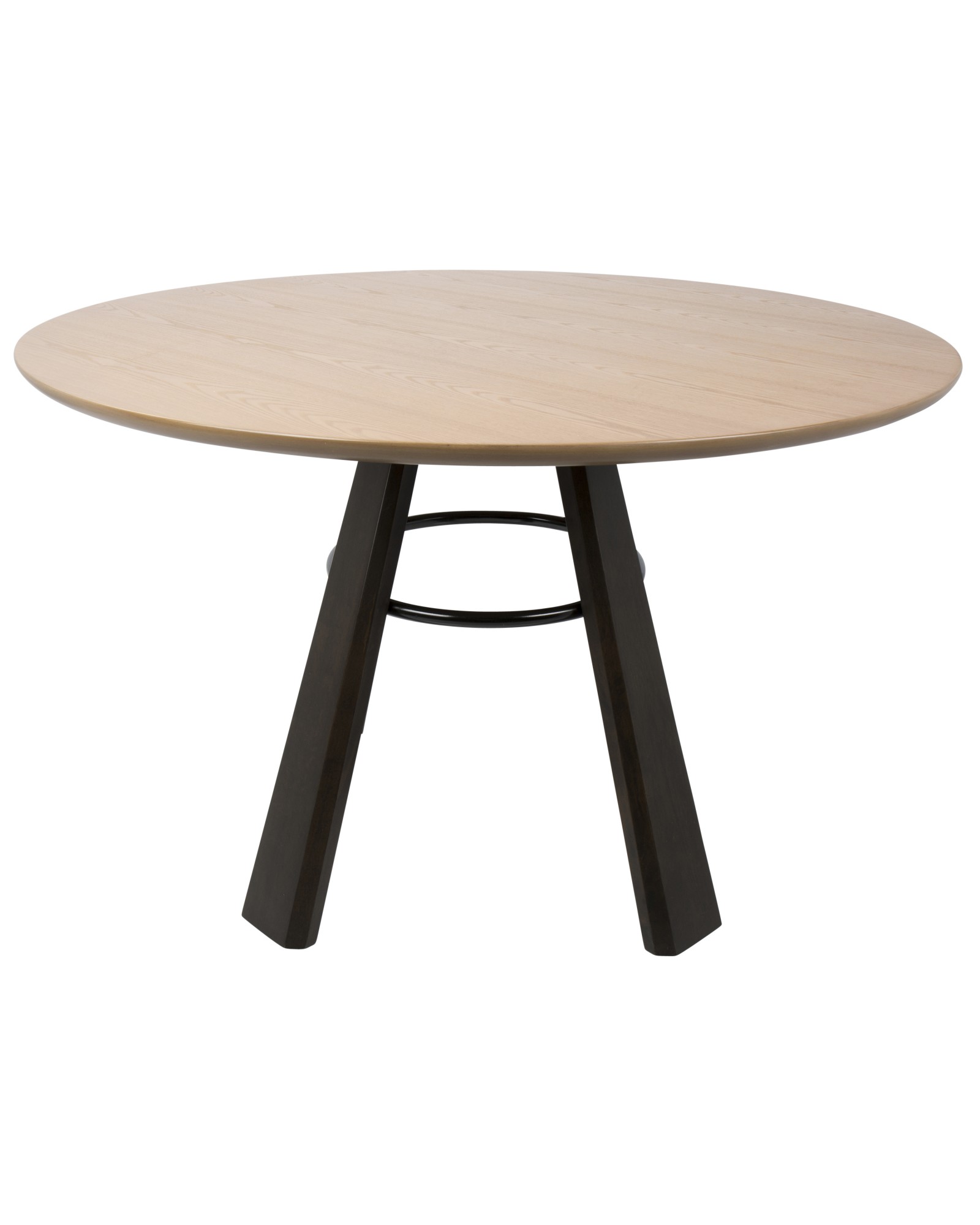 Elton Contemporary Dining Table in Oak Wood and Espresso