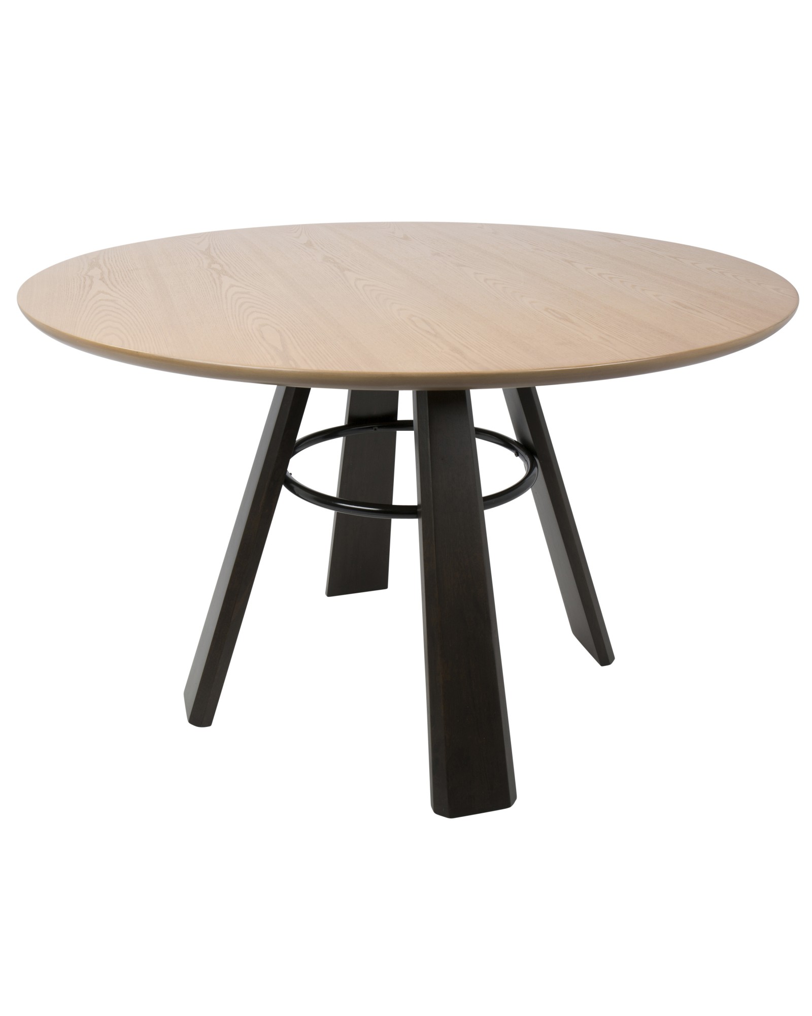 Elton Contemporary Dining Table in Oak Wood and Espresso