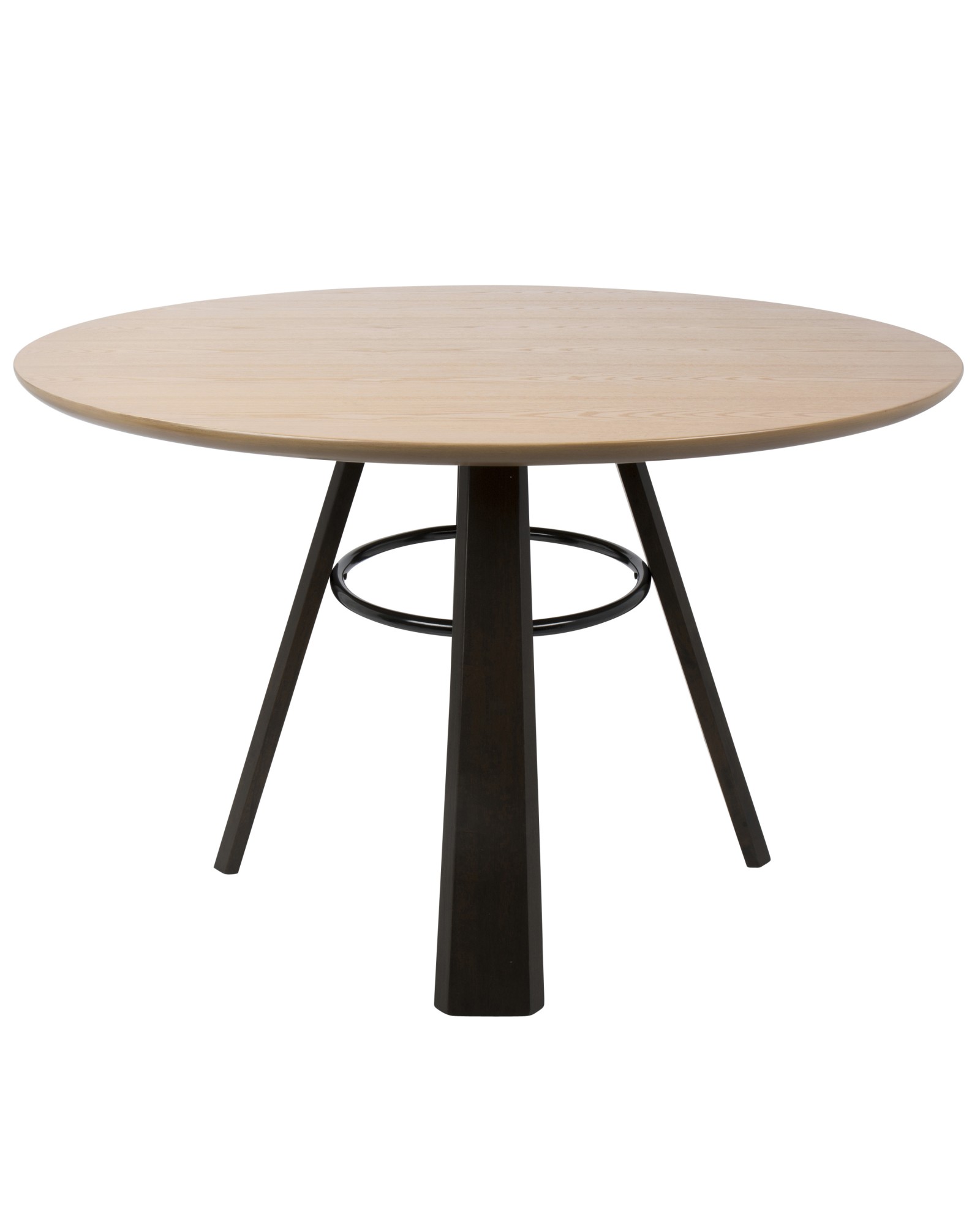 Elton Contemporary Dining Table in Oak Wood and Espresso