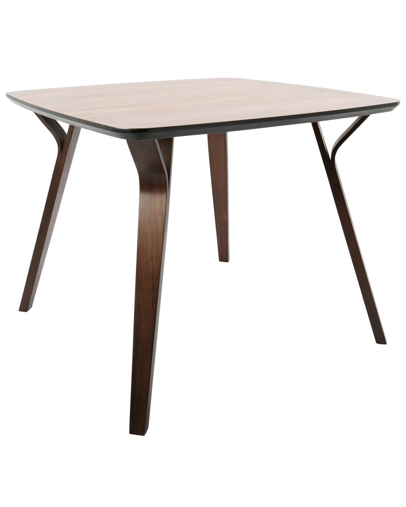 Folia Mid-Century Modern Dining Table in Walnut