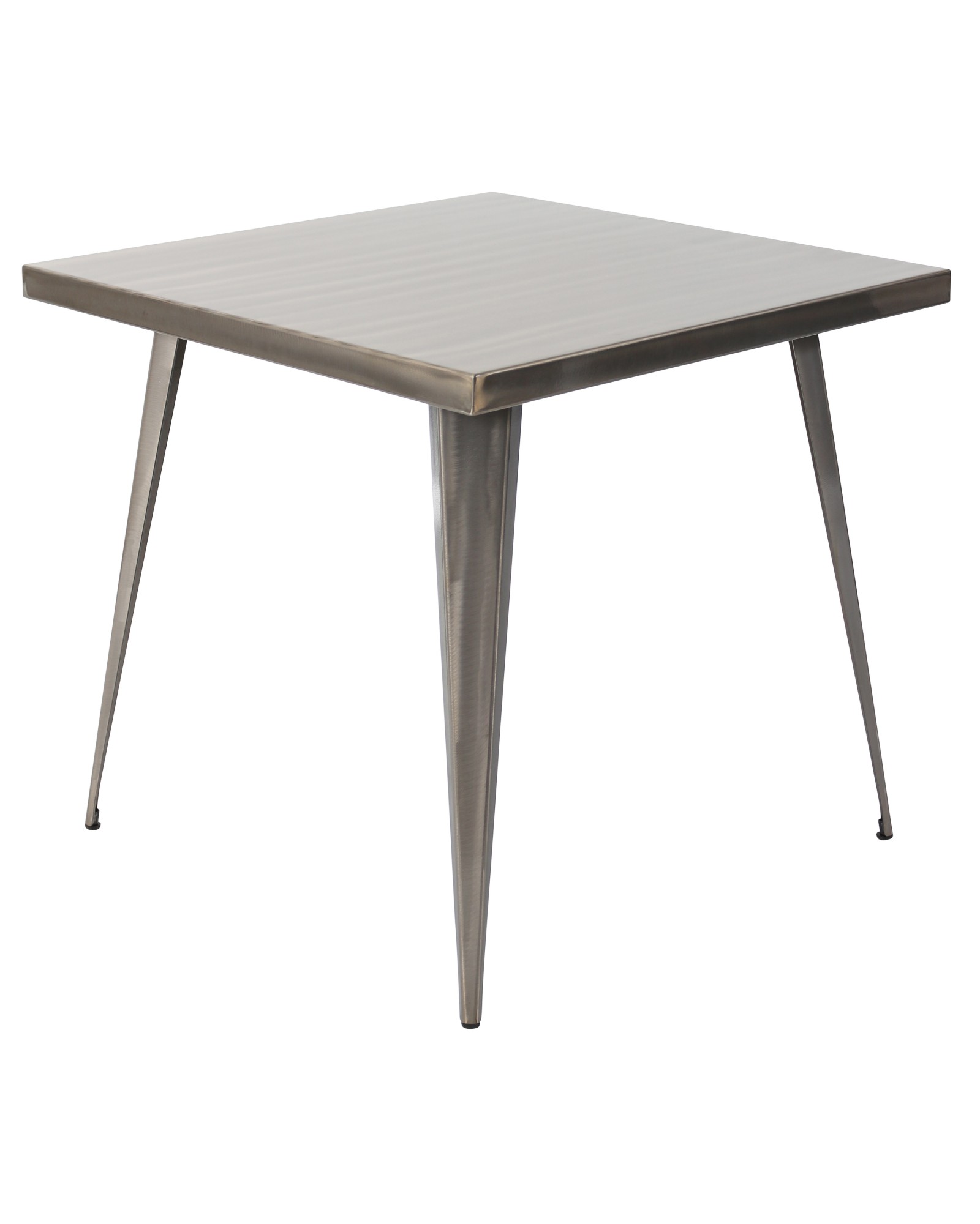 Austin Industrial Dining Table in Brushed Silver