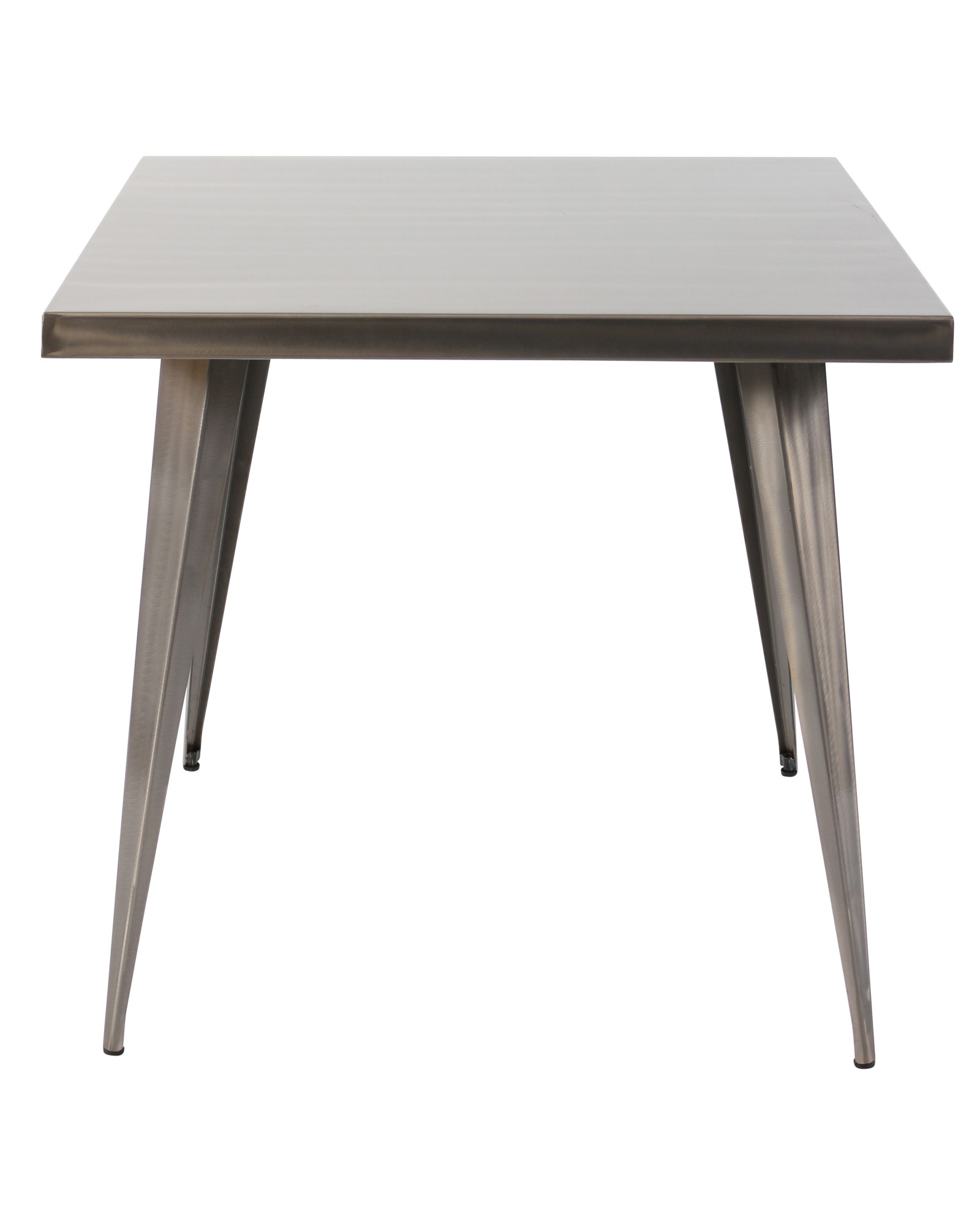 Austin Industrial Dining Table in Brushed Silver