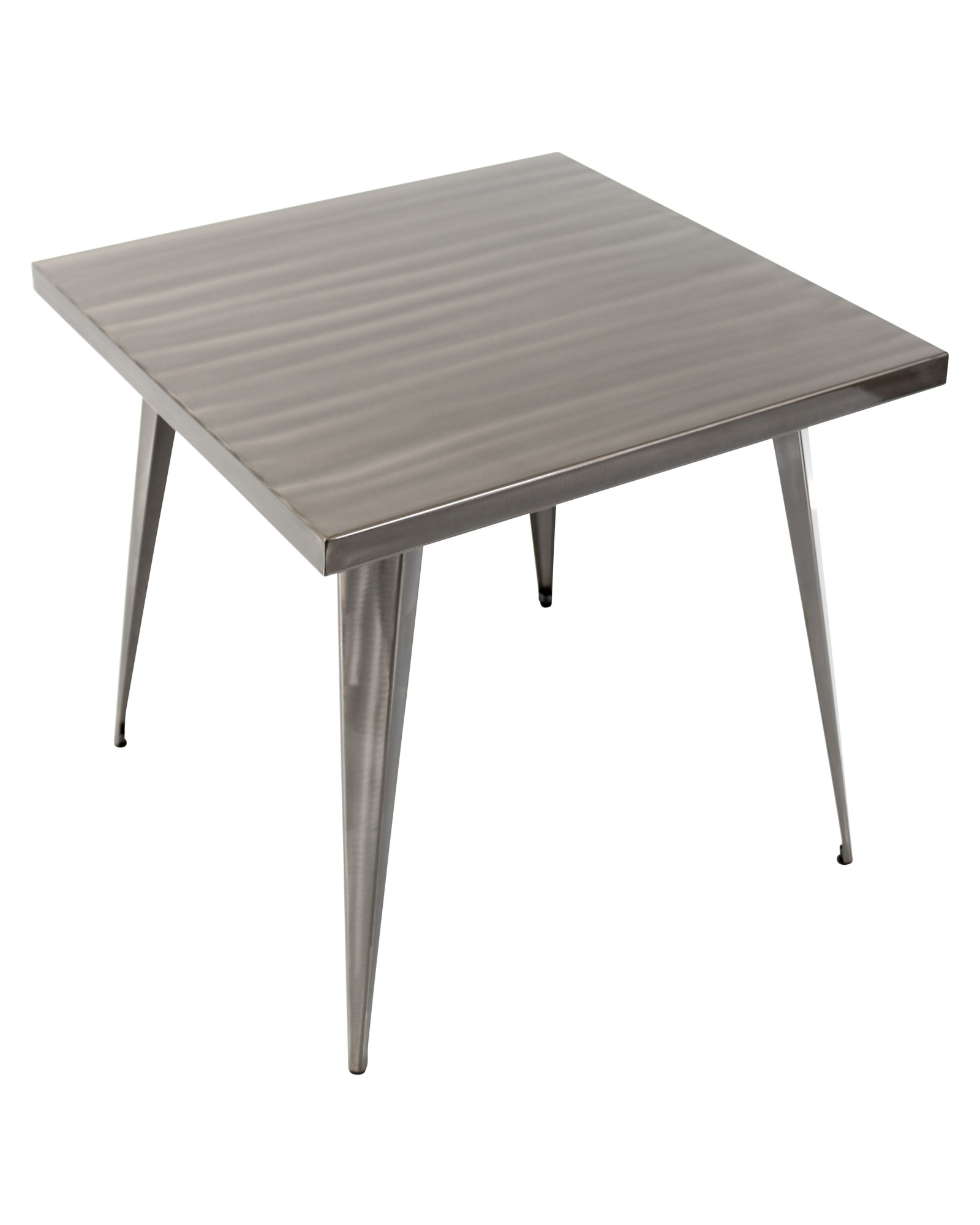 Austin Industrial Dining Table in Brushed Silver