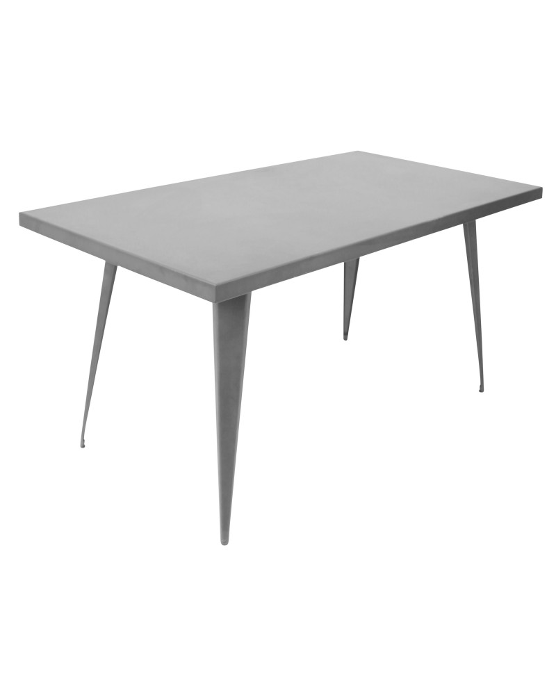 Austin Industrial Dining Table in Matte Grey