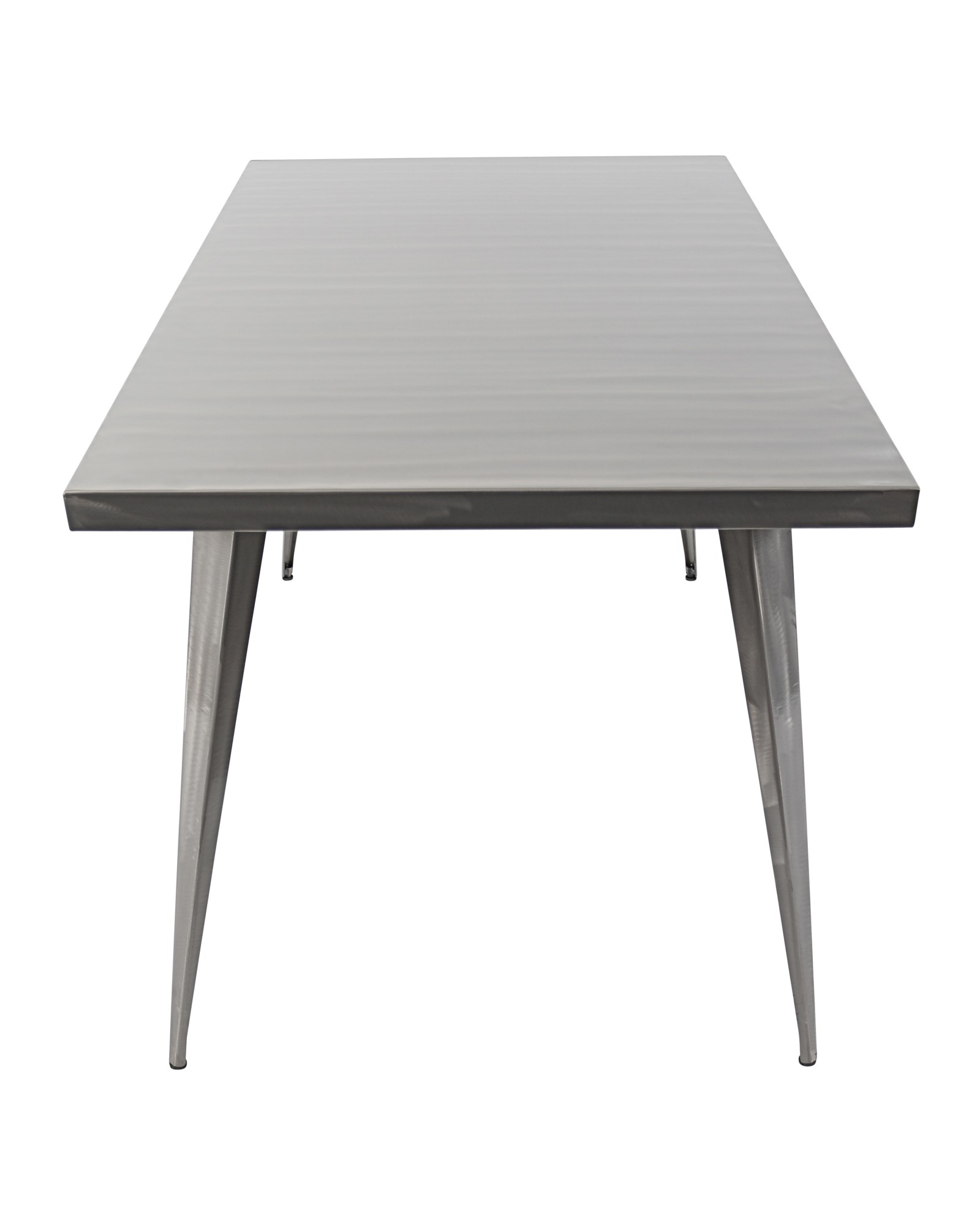 Austin Industrial Dining Table in Brushed Silver