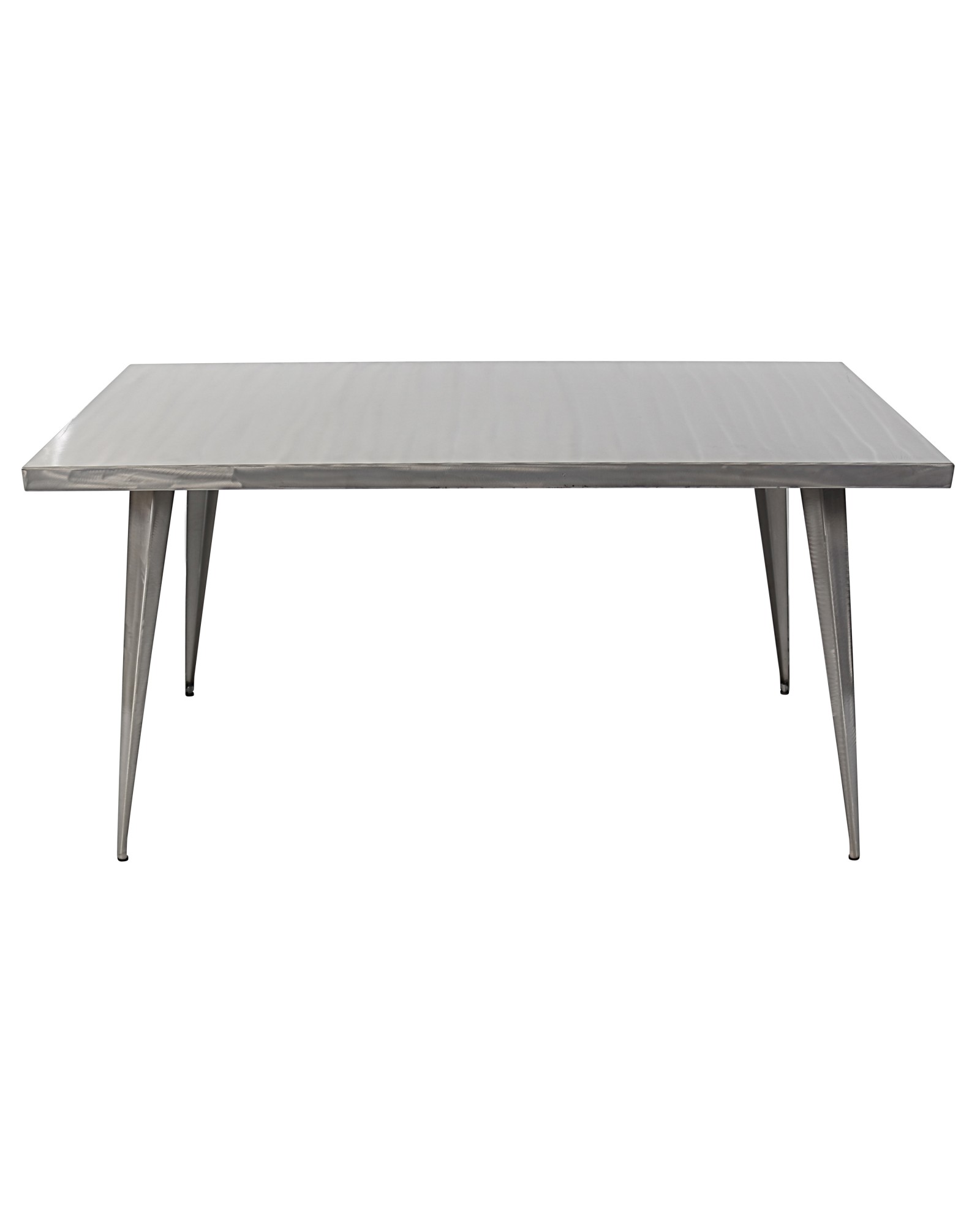 Austin Industrial Dining Table in Brushed Silver