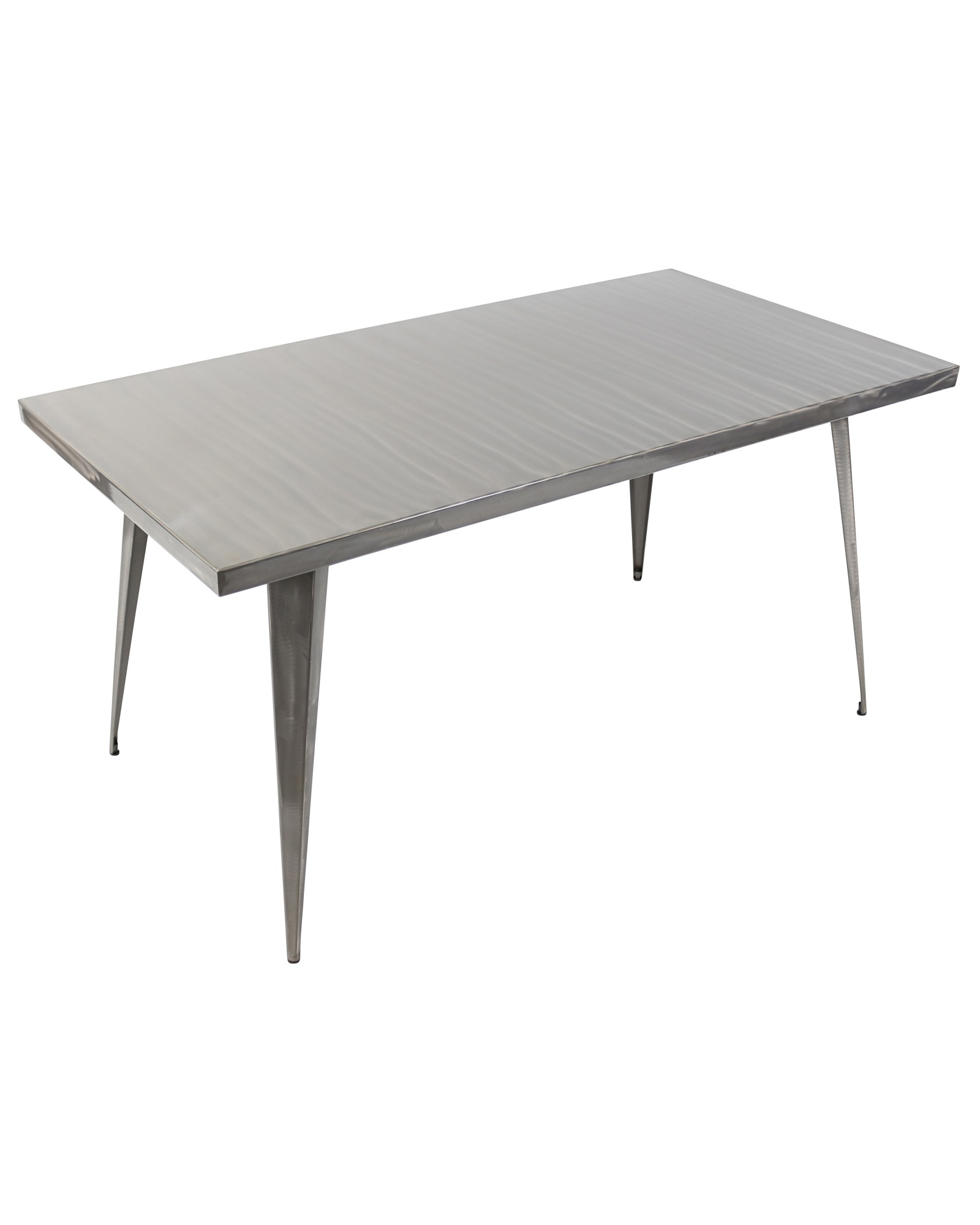 Austin Industrial Dining Table in Brushed Silver
