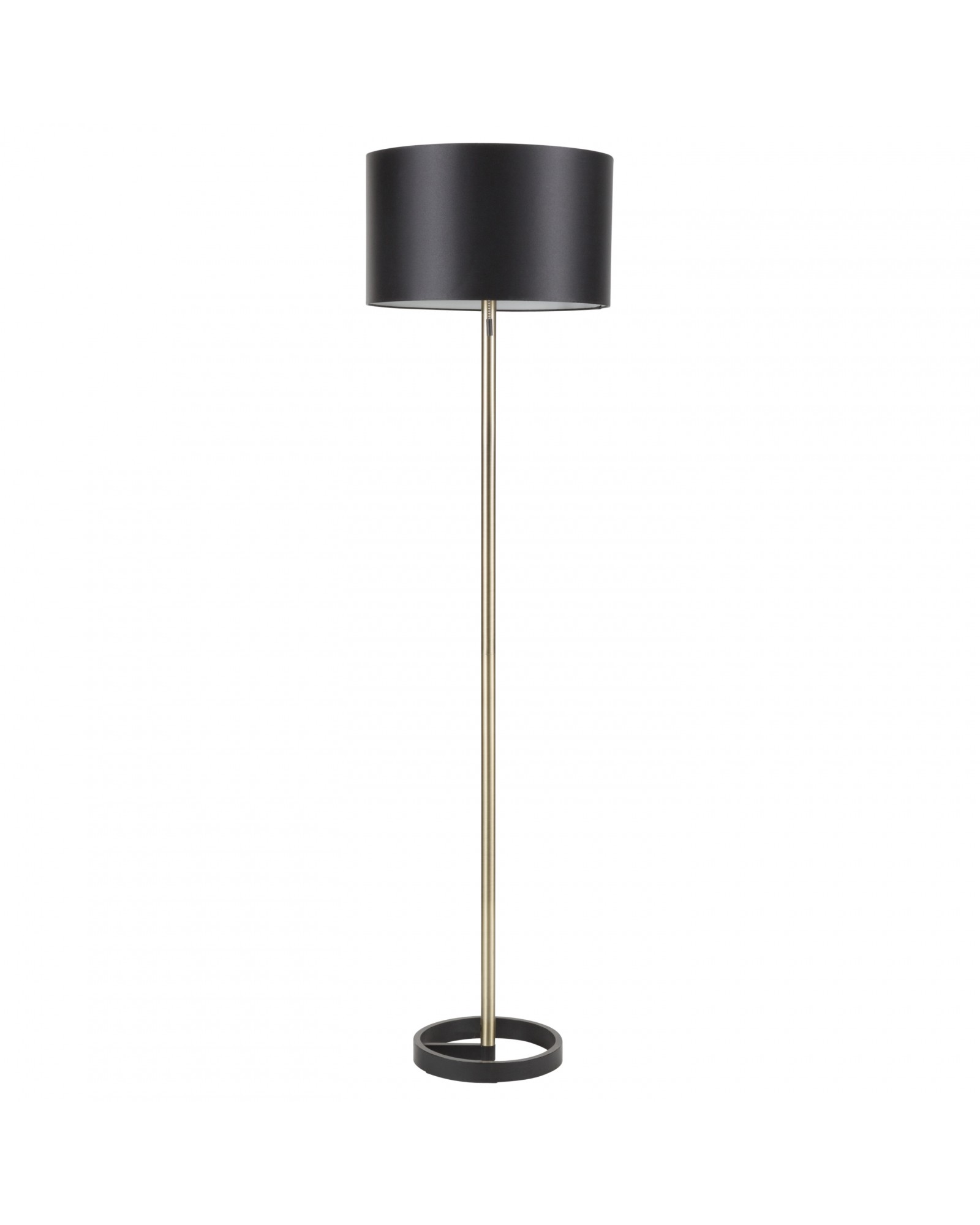 Hilton Contemporary Floor Lamp in Black with Gold Accents