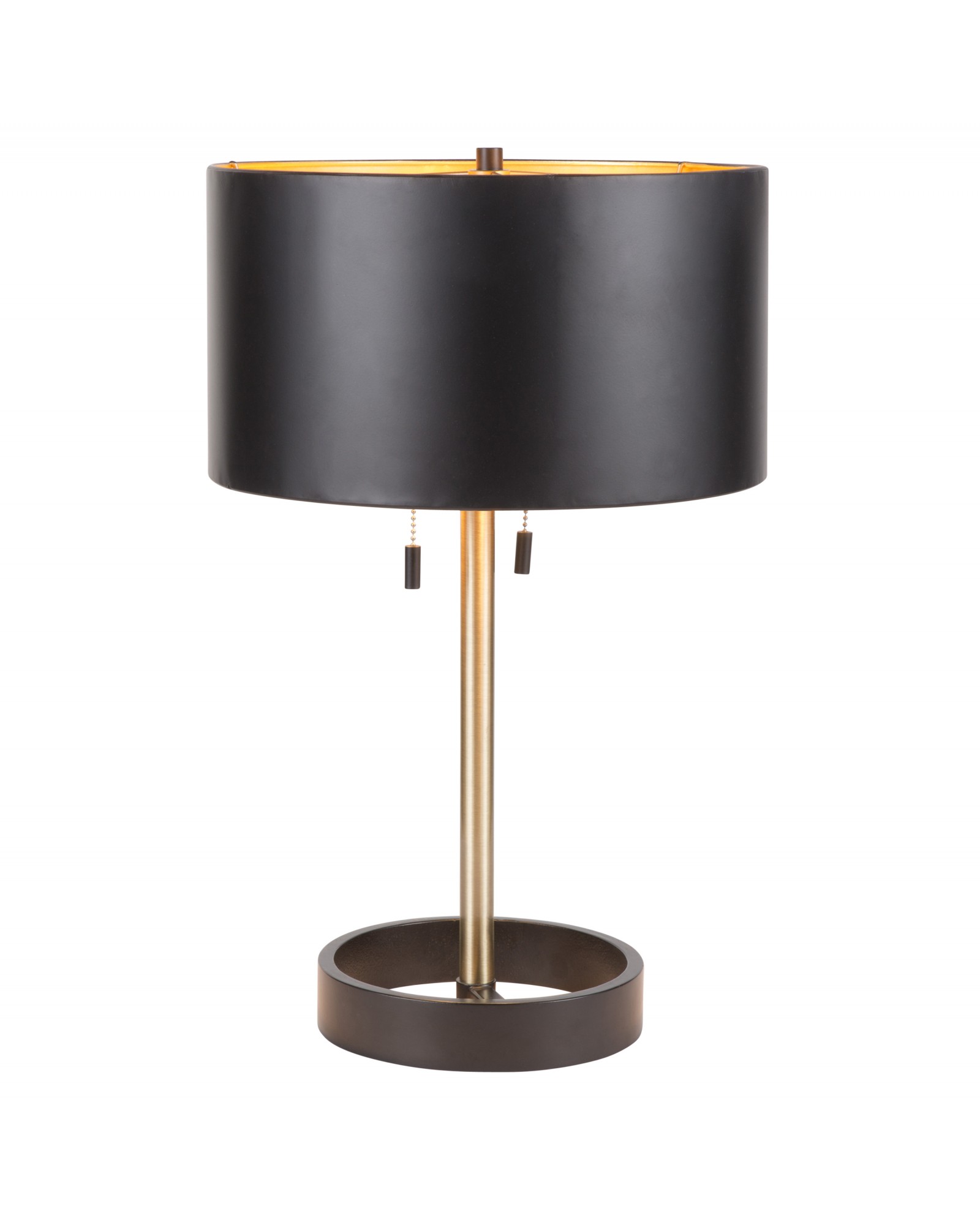 Hilton Contemporary Table Lamp in Black with Gold Accents