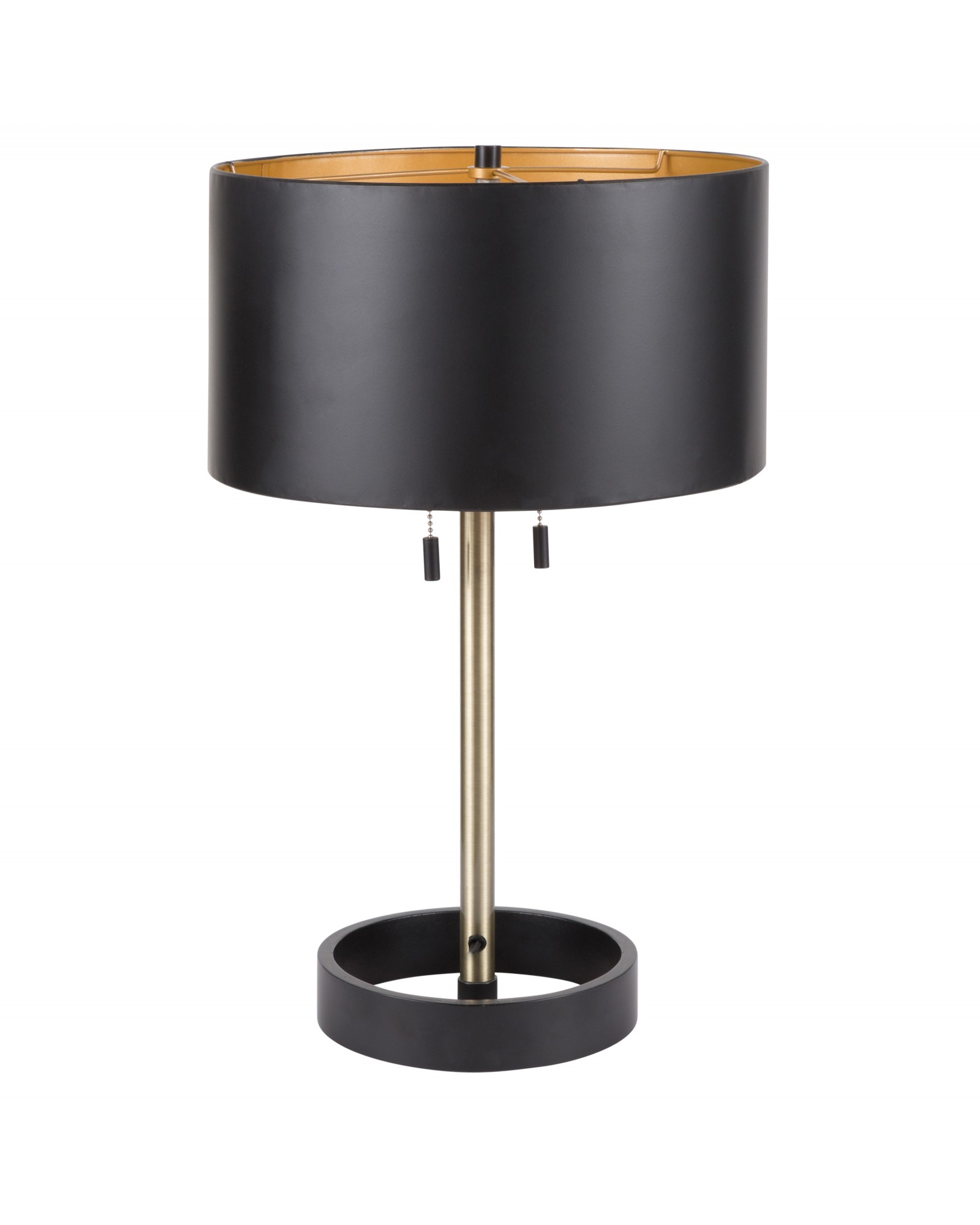 Hilton Contemporary Table Lamp in Black with Gold Accents