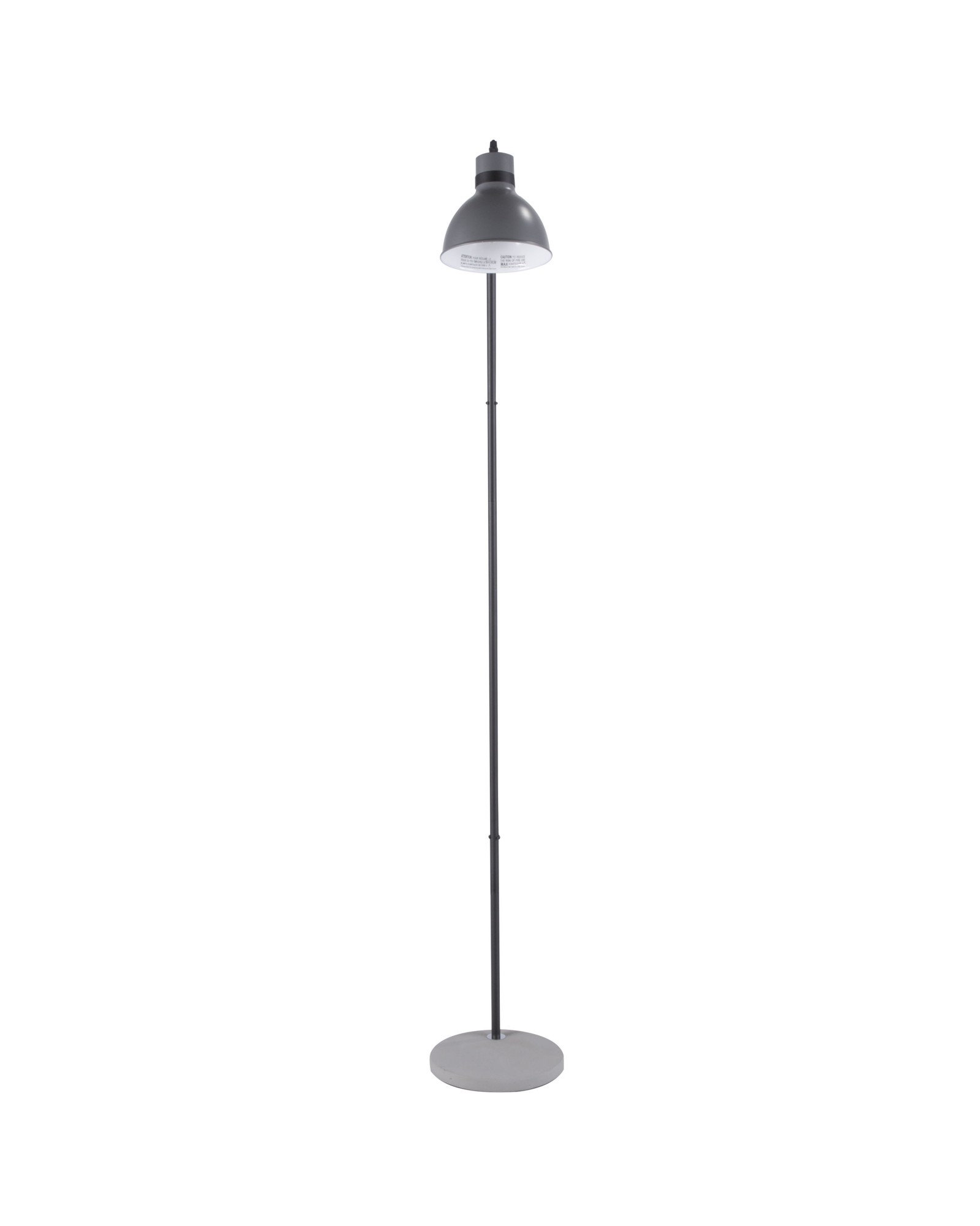 Concrete Industrial Floor Lamp in Black and Grey