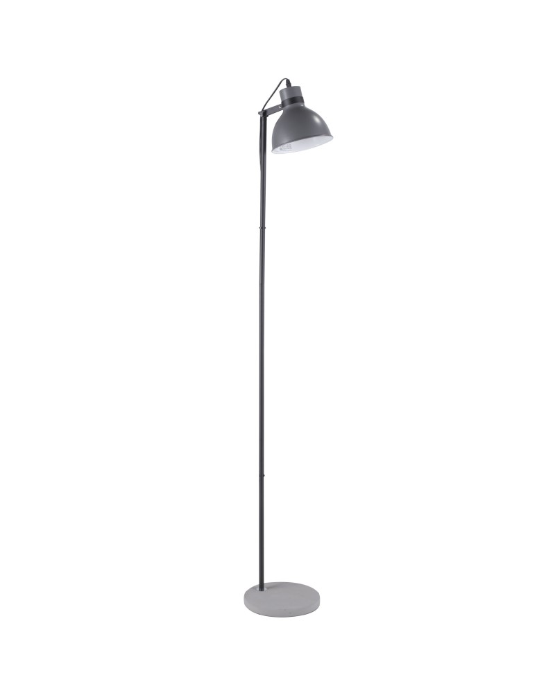 Concrete Industrial Floor Lamp in Black and Grey