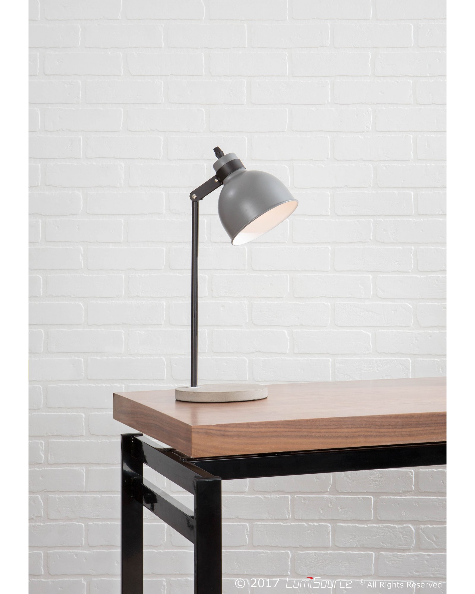 Concrete Industrial Table Lamp in Black and Grey