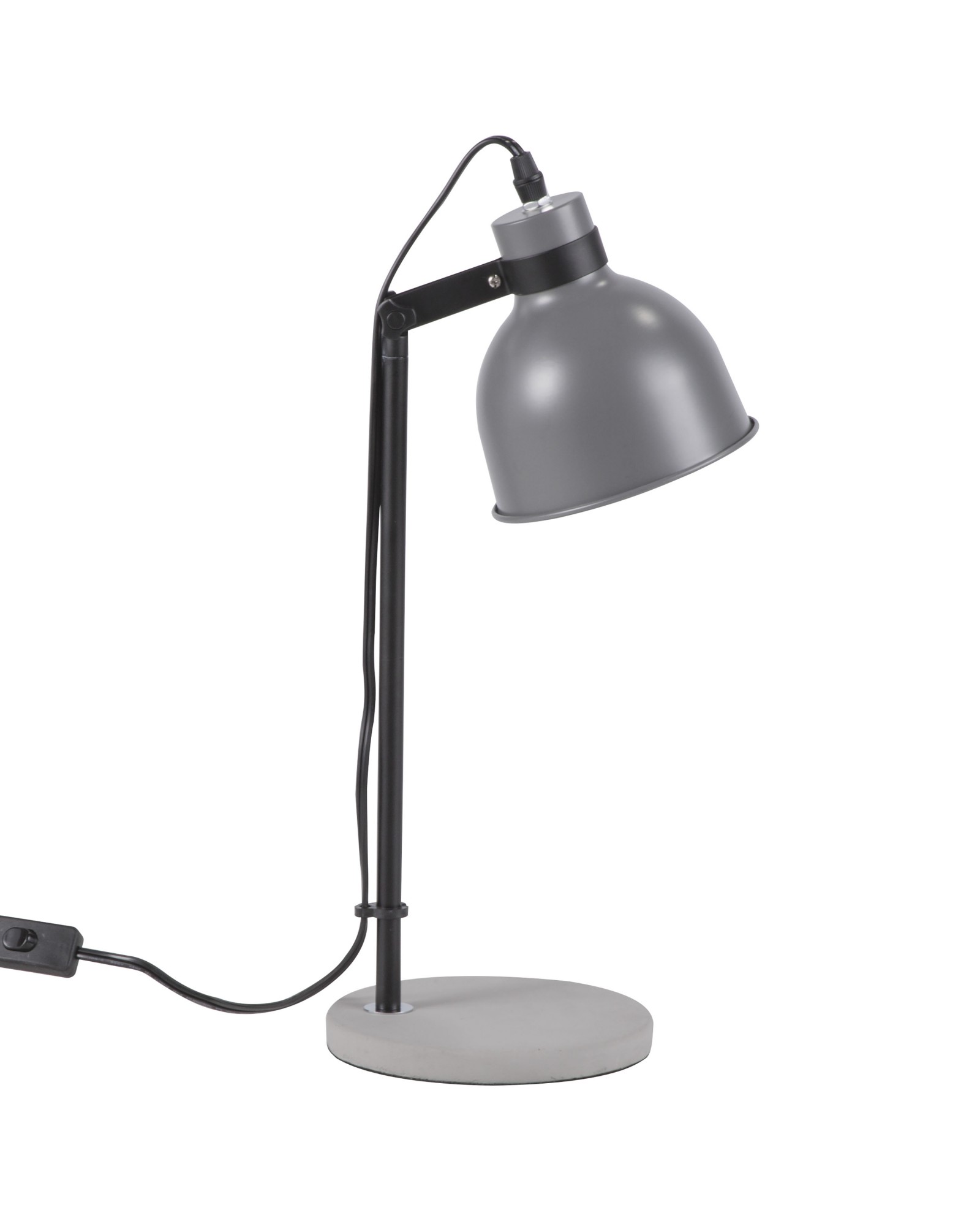 Concrete Industrial Table Lamp in Black and Grey